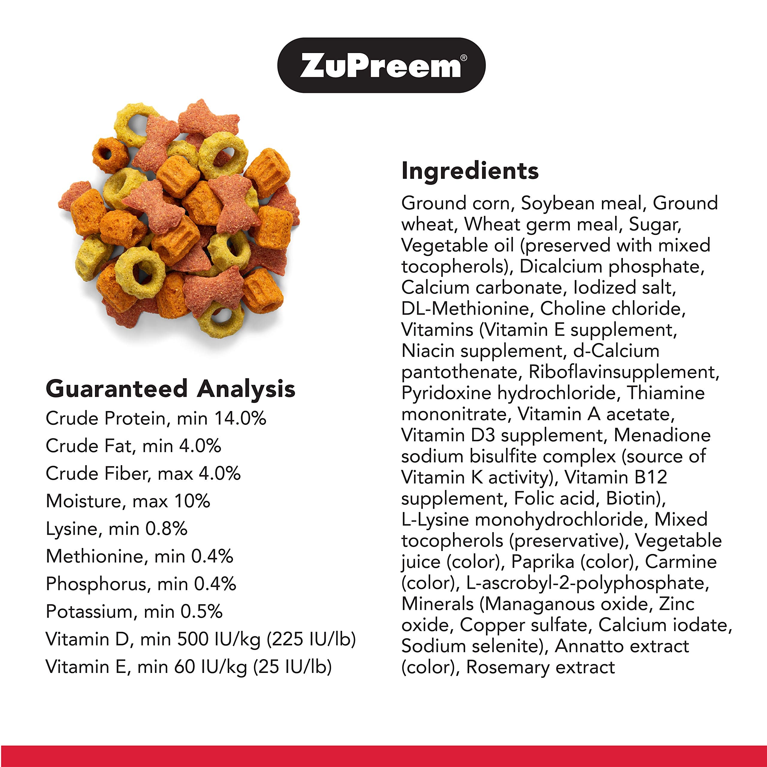 ZuPreem PastaBlend Smart Pellets Bird Food for Parrots and Conures, 3 lb Bag - Made in The USA, Daily Nutrition, Essential Vitam