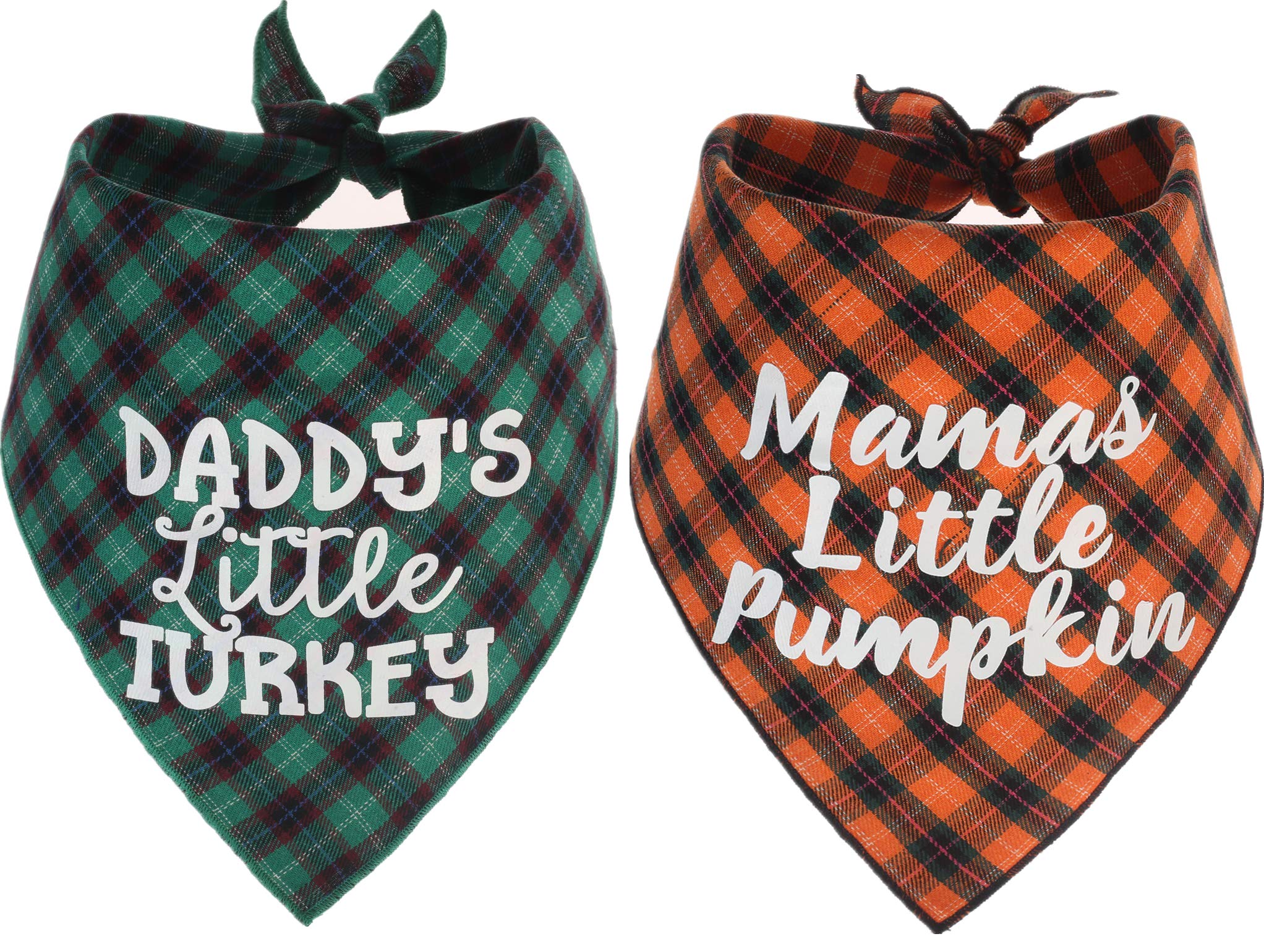 Thanksgiving Dog Plaid Bandana Pack Of 2