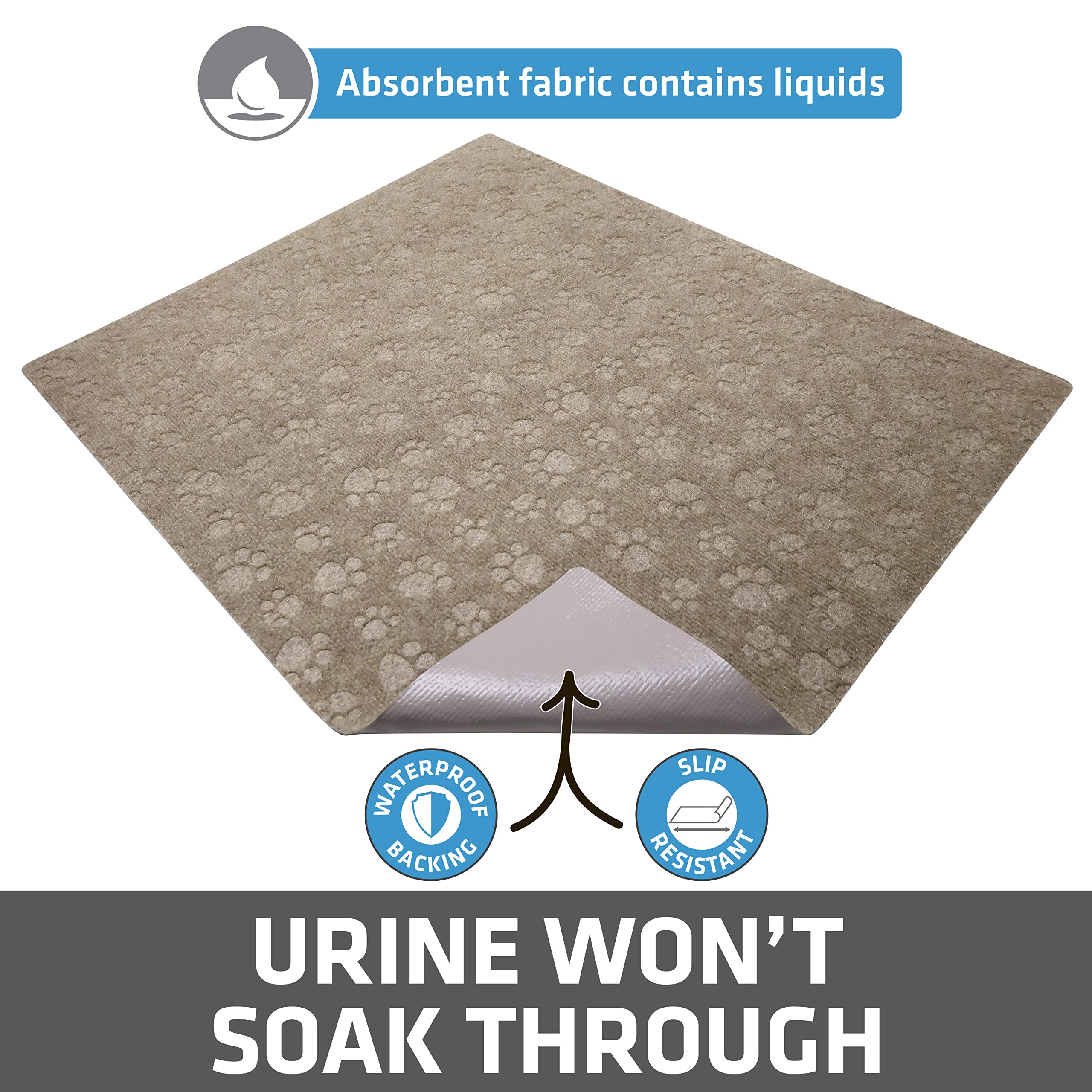 Drymate Premium Cat Litter Trapping Mat (Debossed Paw), Traps Mess From Box, Protects Floors, Urine-Proof, Machine Washable, Soft On Kitty Paws, Absorbent, Waterproof (Usa Made, Recycled Content)