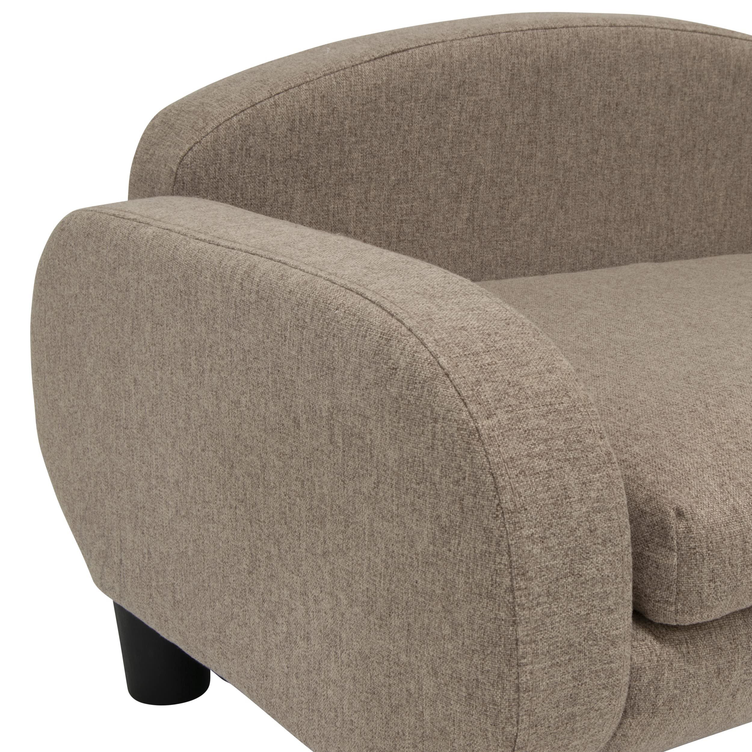 Paws & Purrs Modern Pet Sofa 31.5'' Wide Low Back Lounging Bed With Removable Mattress Cover In Espresso/Sand
