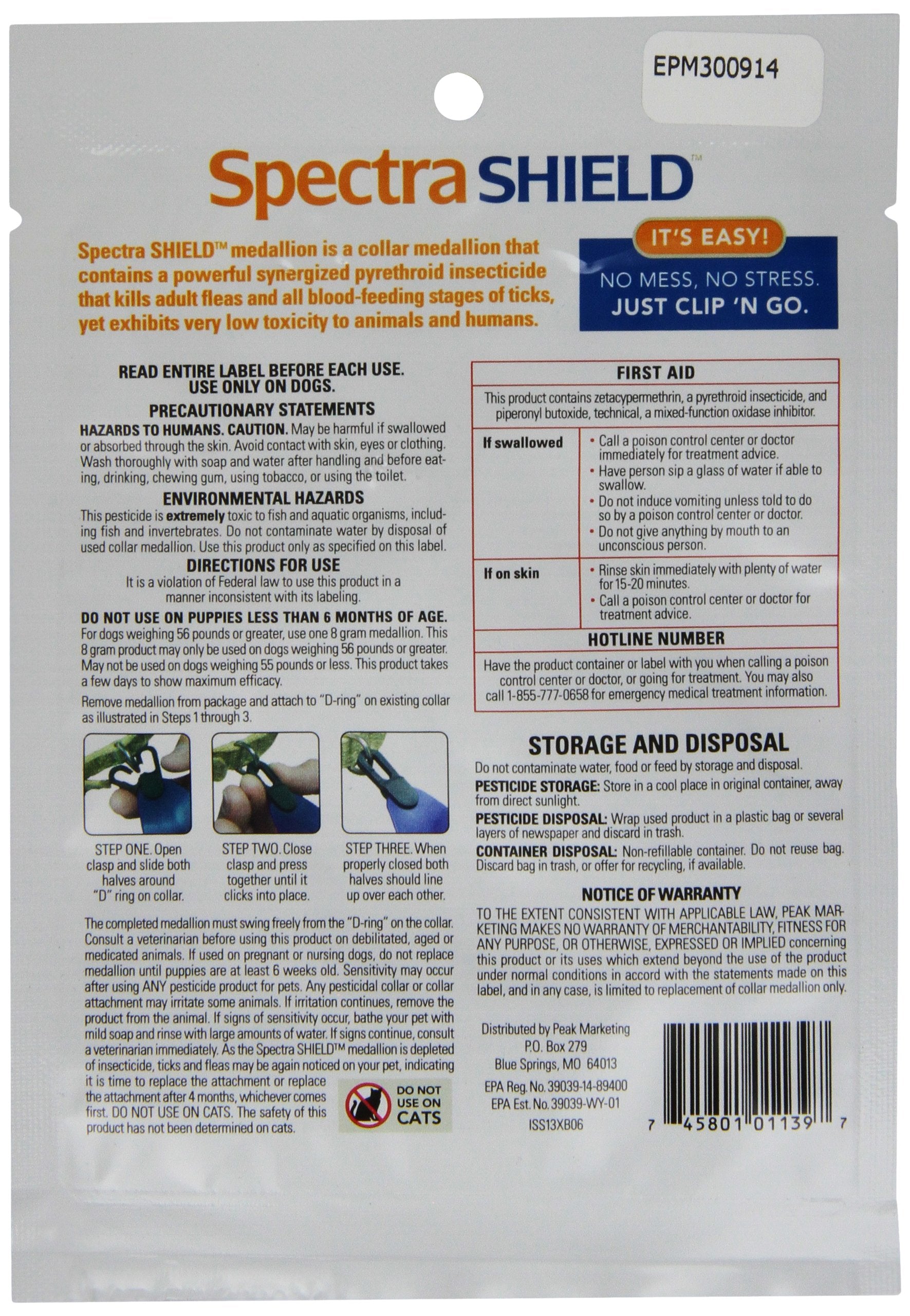 Durvet Spectra Shield Collar Attached Medallion, 56-Pound and Over