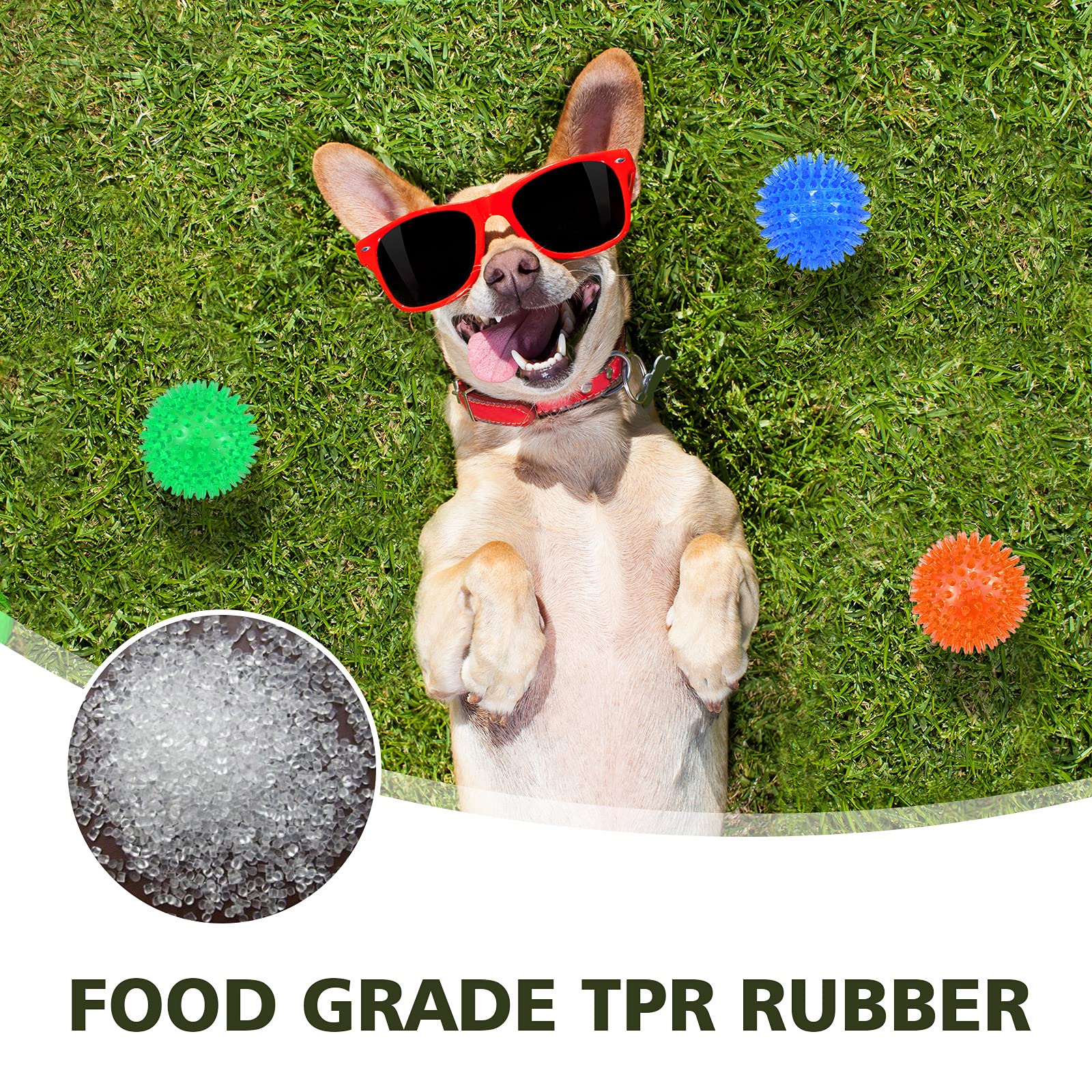 petizer 3-Pack 3.5    Squeaky Dog Toy Balls, Floating Dog Pool Balls, Dog Spiky Balls, Interactive Fetch Toys for Puppy, Dog Che