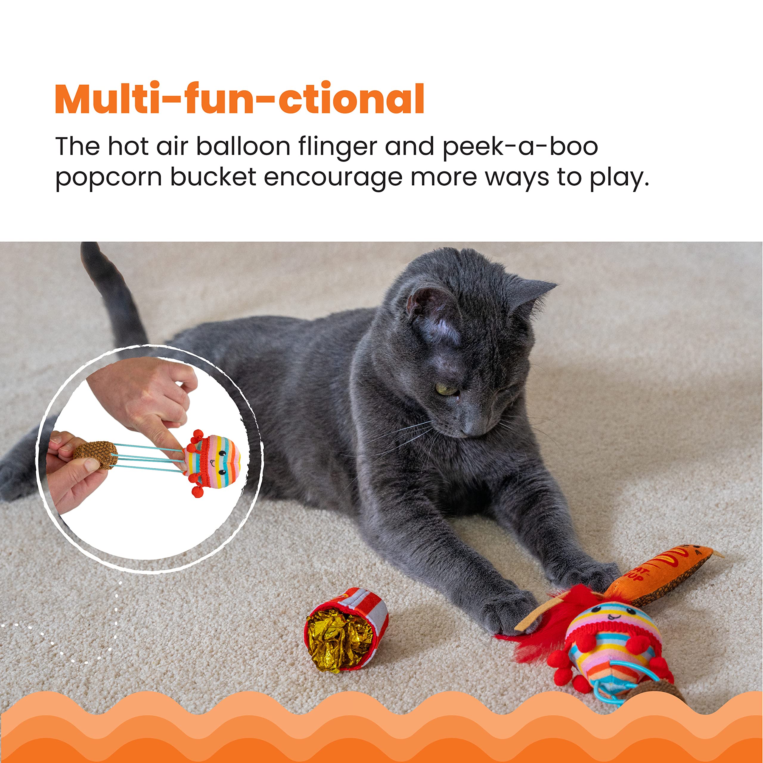 Catstages Pawrty Interactive Plush Catnip Cat Toys - 3 Pack
