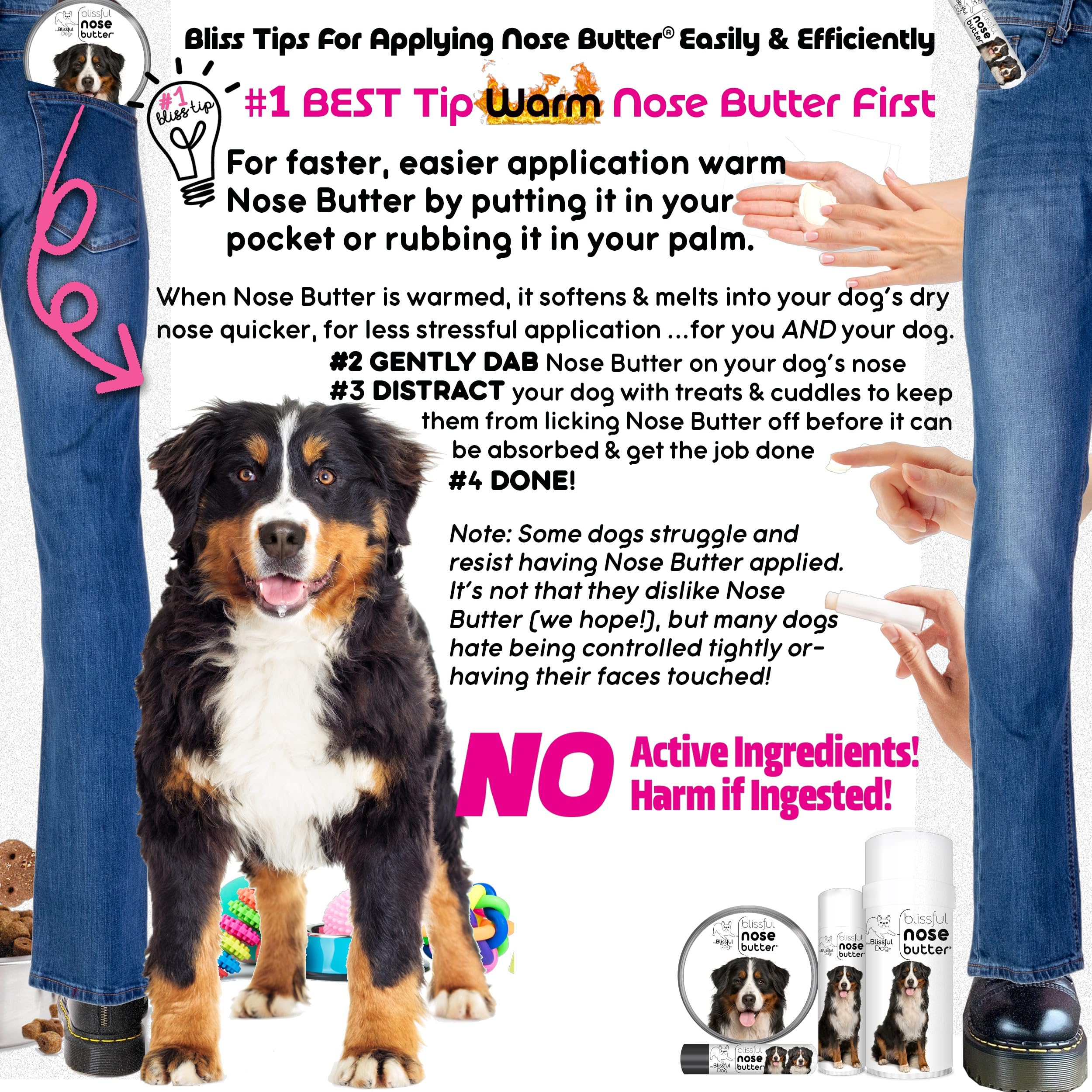The Blissful Dog Bernese Mountain Dog Unscented Nose Butter - Dog Nose Butter