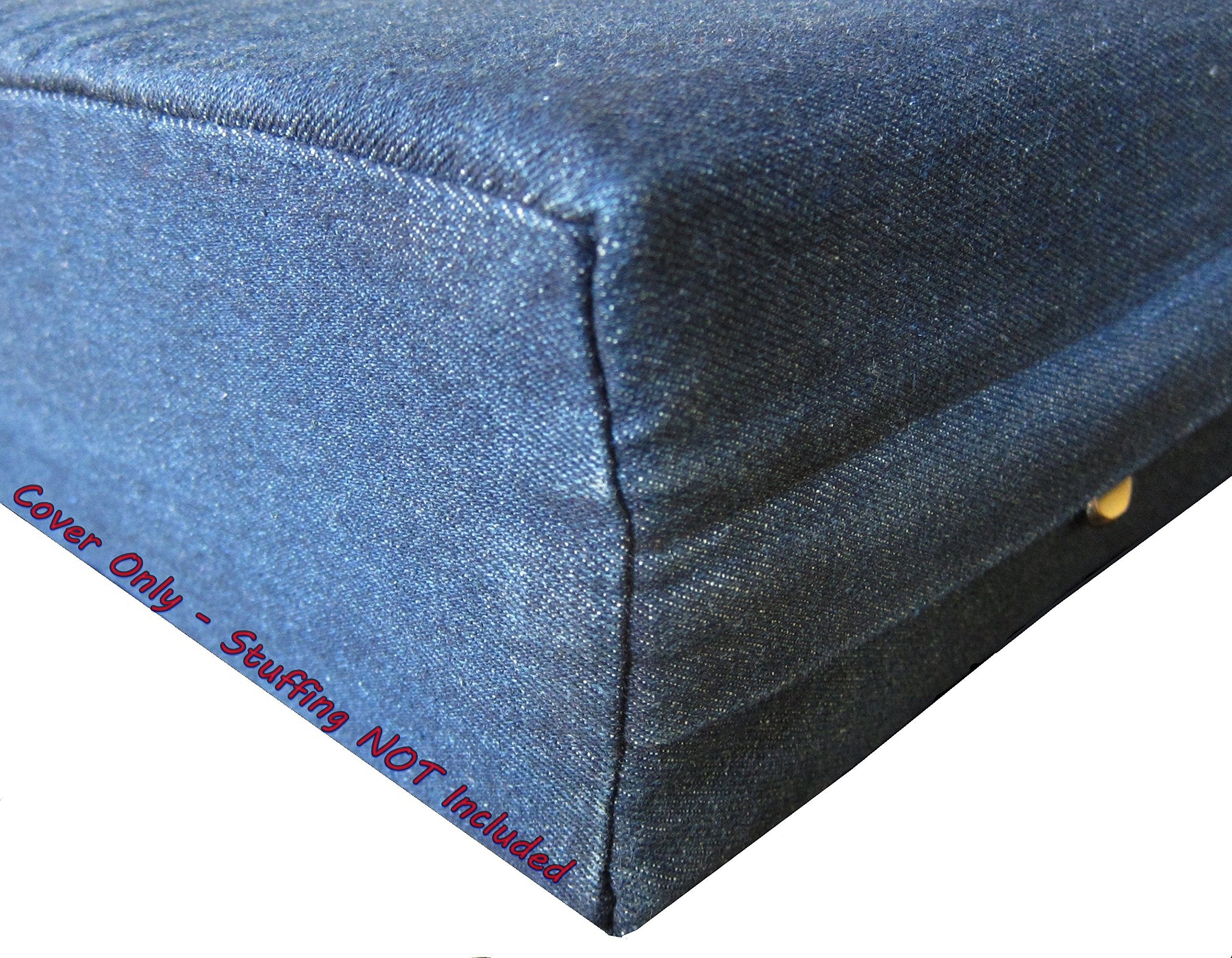 Dogbed4less DIY Durable Blue Denim Pet Bed External Duvet Cover and Waterproof Internal Case for 55X37X4 XXL Dog Bed - Replaceme