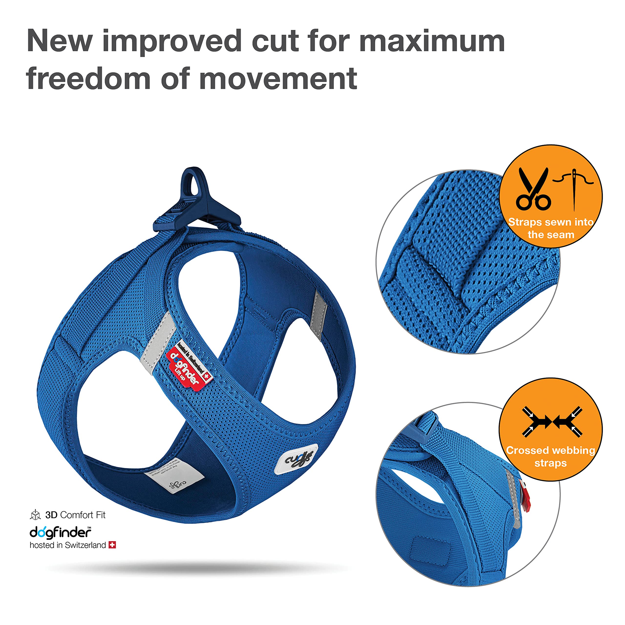 Vest Harness curli Clasp Air-Mesh Blue 3XS