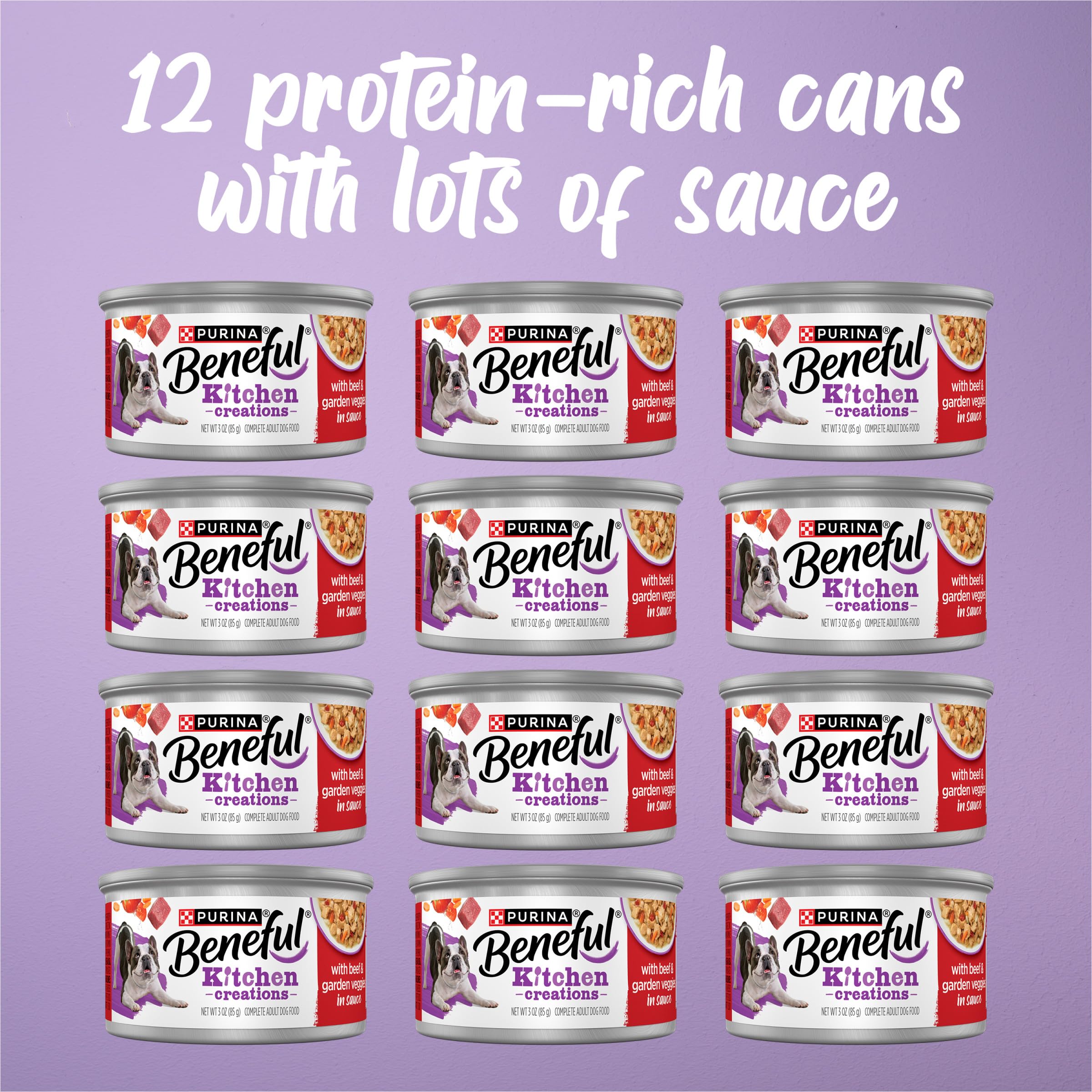 Beneful Purina Wet Dog Food Medleys Tuscan Style with Real Beef, Carrots, Tomatoes and Rice in Sauce - (Pack of 12) 3 oz. Cans
