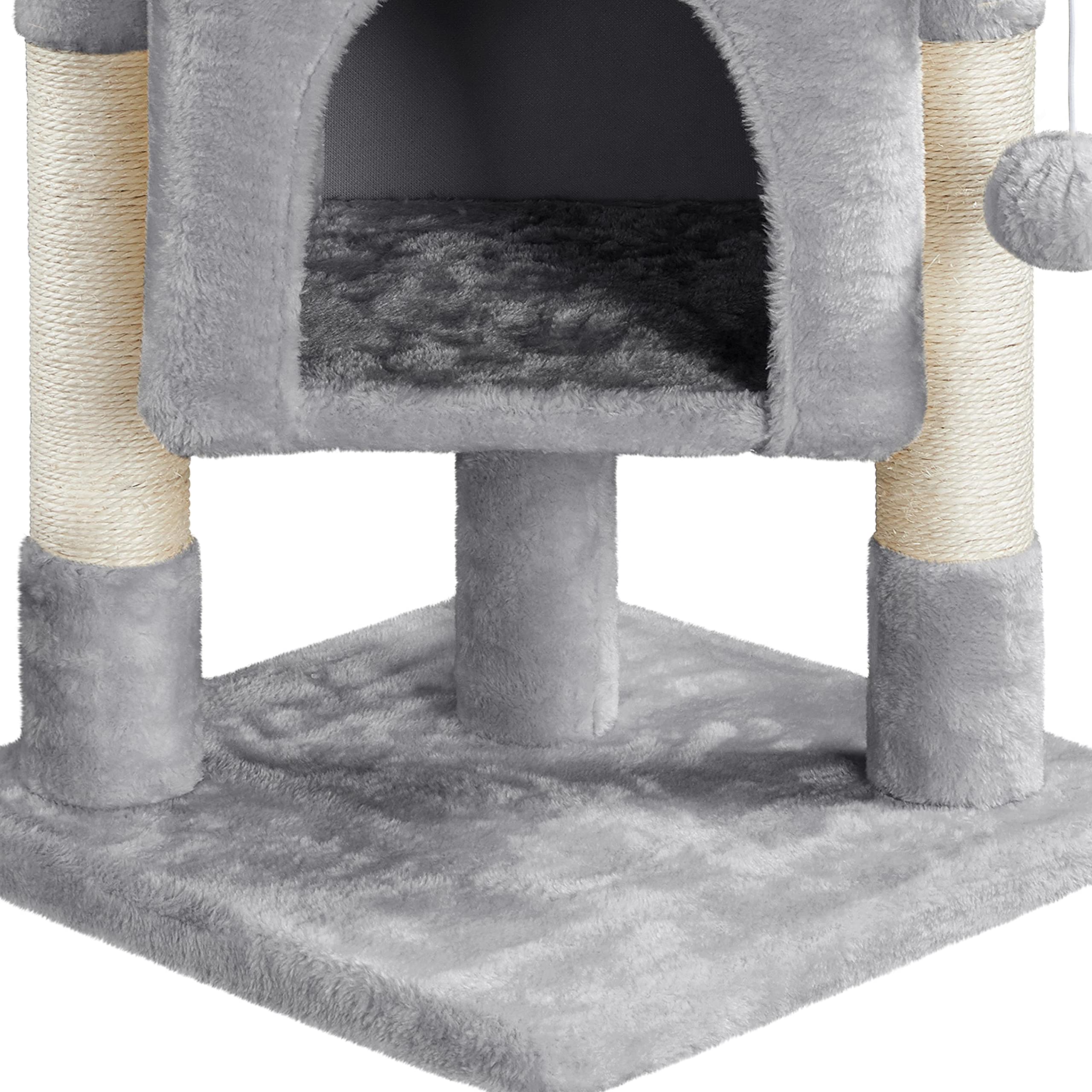 Yaheetech 23.5In Cat Tree Tower, Cat Condo With Sisal-Covered Scratching Posts, Cat House Activity Center Furniture For Kittens, Cats And Pets - Light Gray