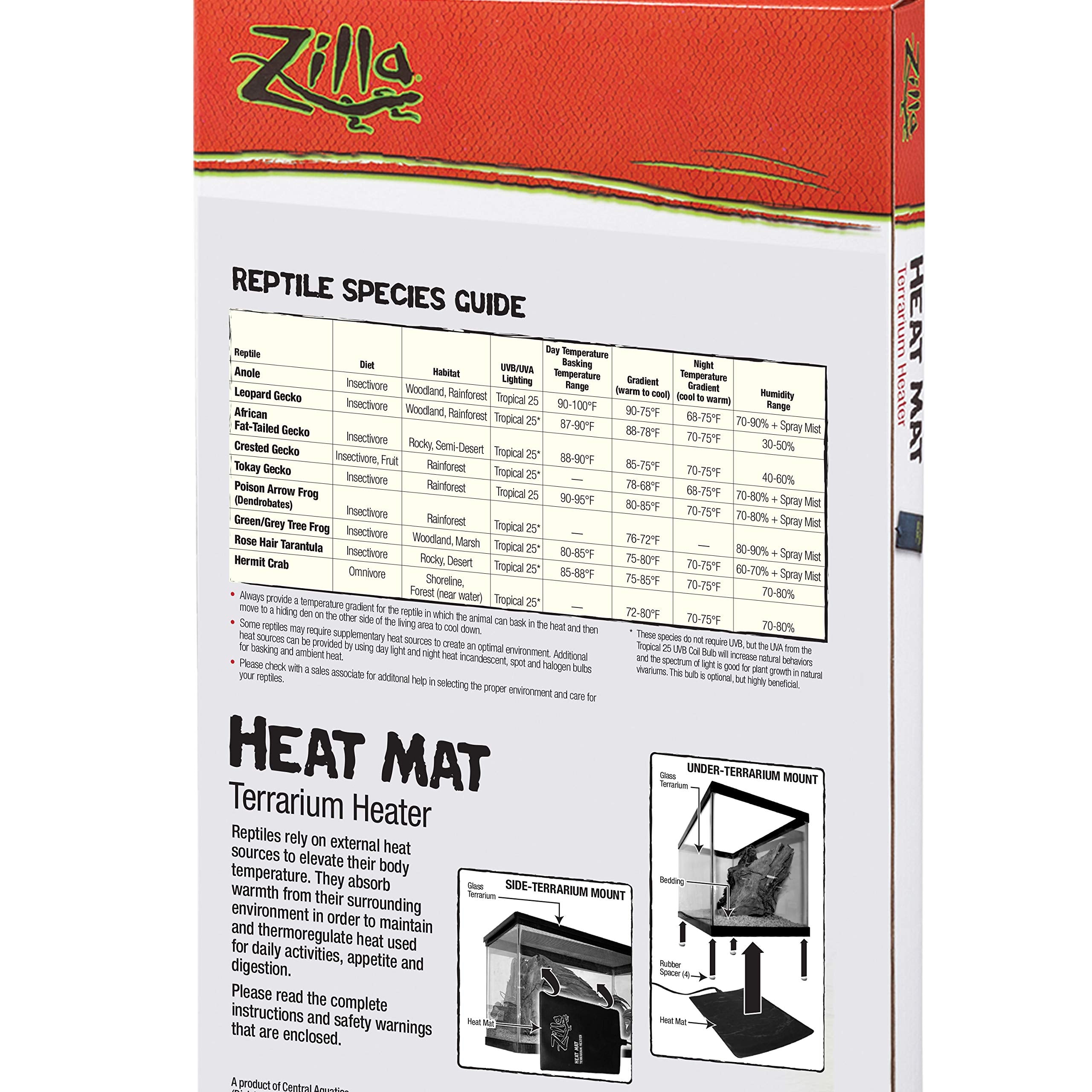 Zilla Terrarium Heat Mats Black Mini, 1-5 Gallon, 4 Watt