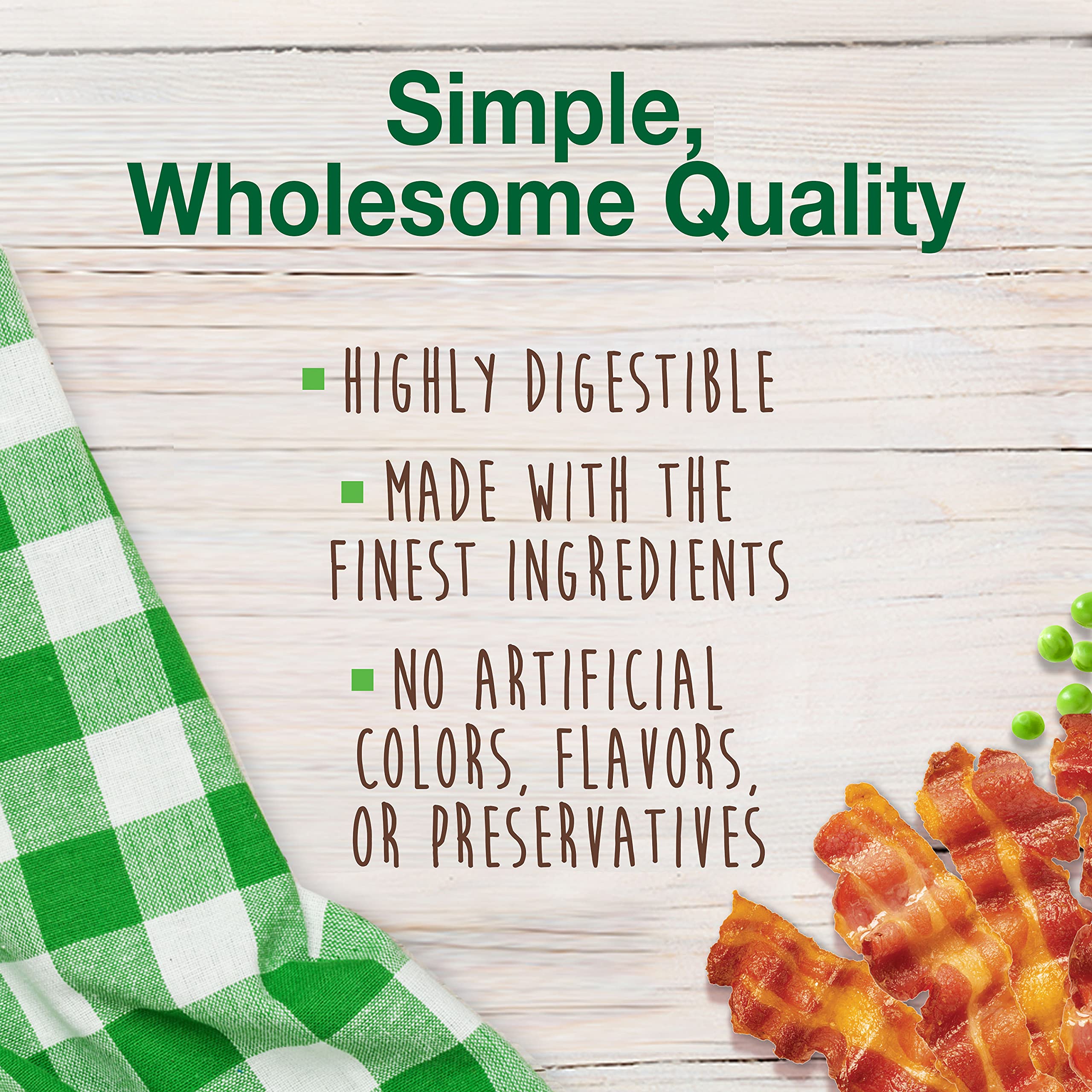 Nylabone Healthy Edibles Natural Dog Chews Long Lasting Bacon Flavor Treats for Dogs, Small/Regular (3 Count)