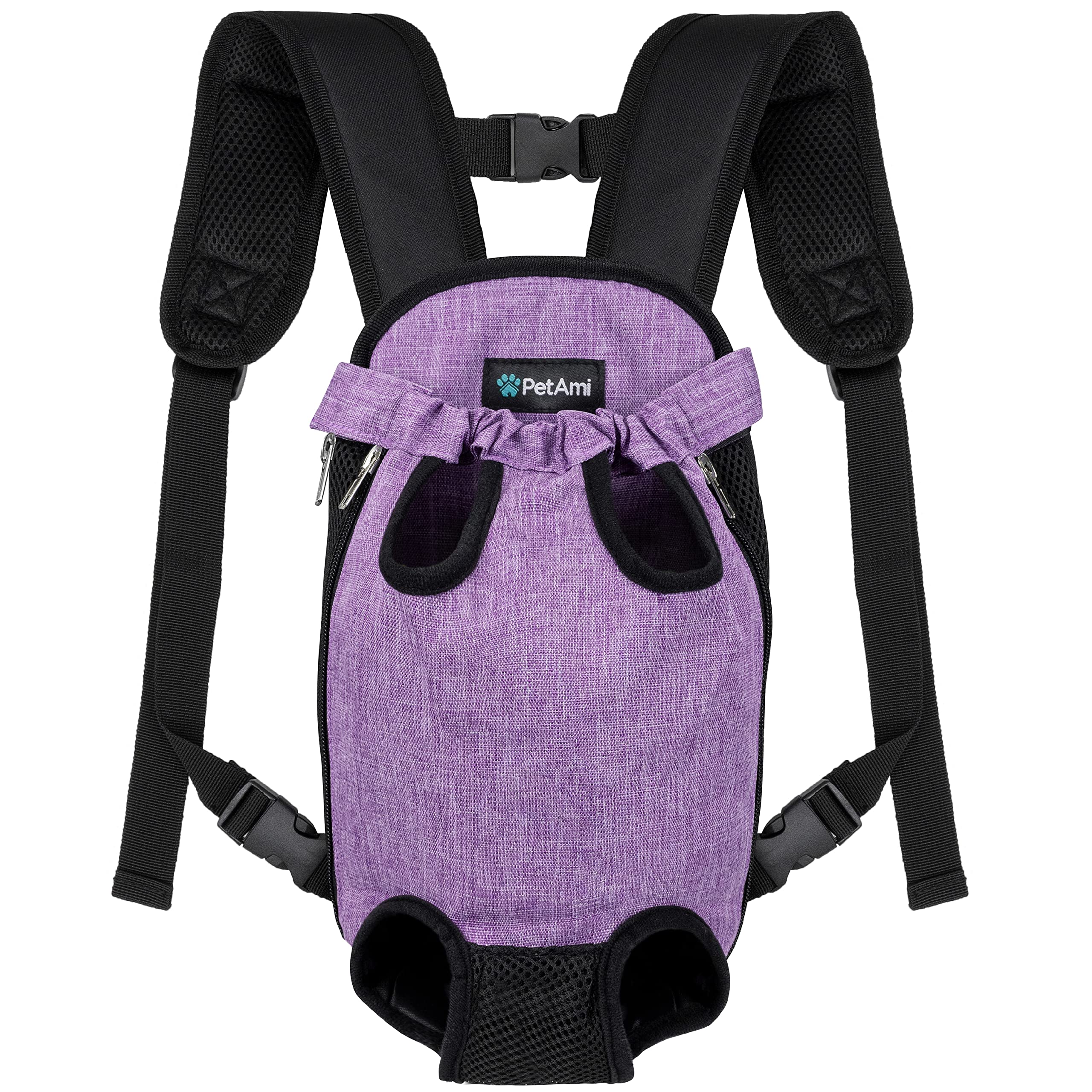 PetAmi Dog Carrier Backpack, Adjustable Dog Pet Cat Front Carrier Backpack | Ventilated Dog Chest Carrier for Hiking Camping Tra