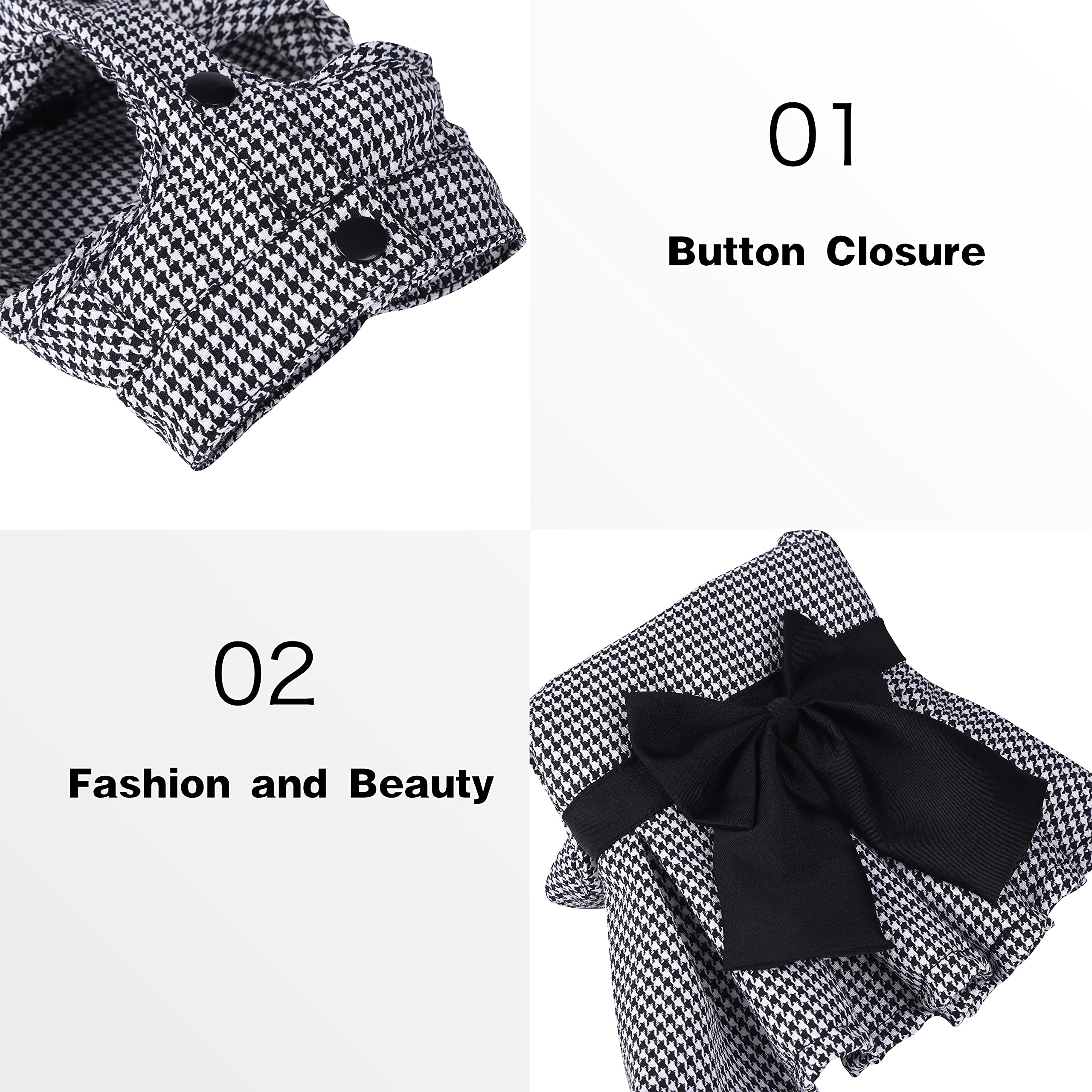 Dog Dress With Bowknot, Fashional All Weather Puppy Clothes Wedding Holiday Princess Pet Dresses For Small Dogs Cats Girl (Mediu