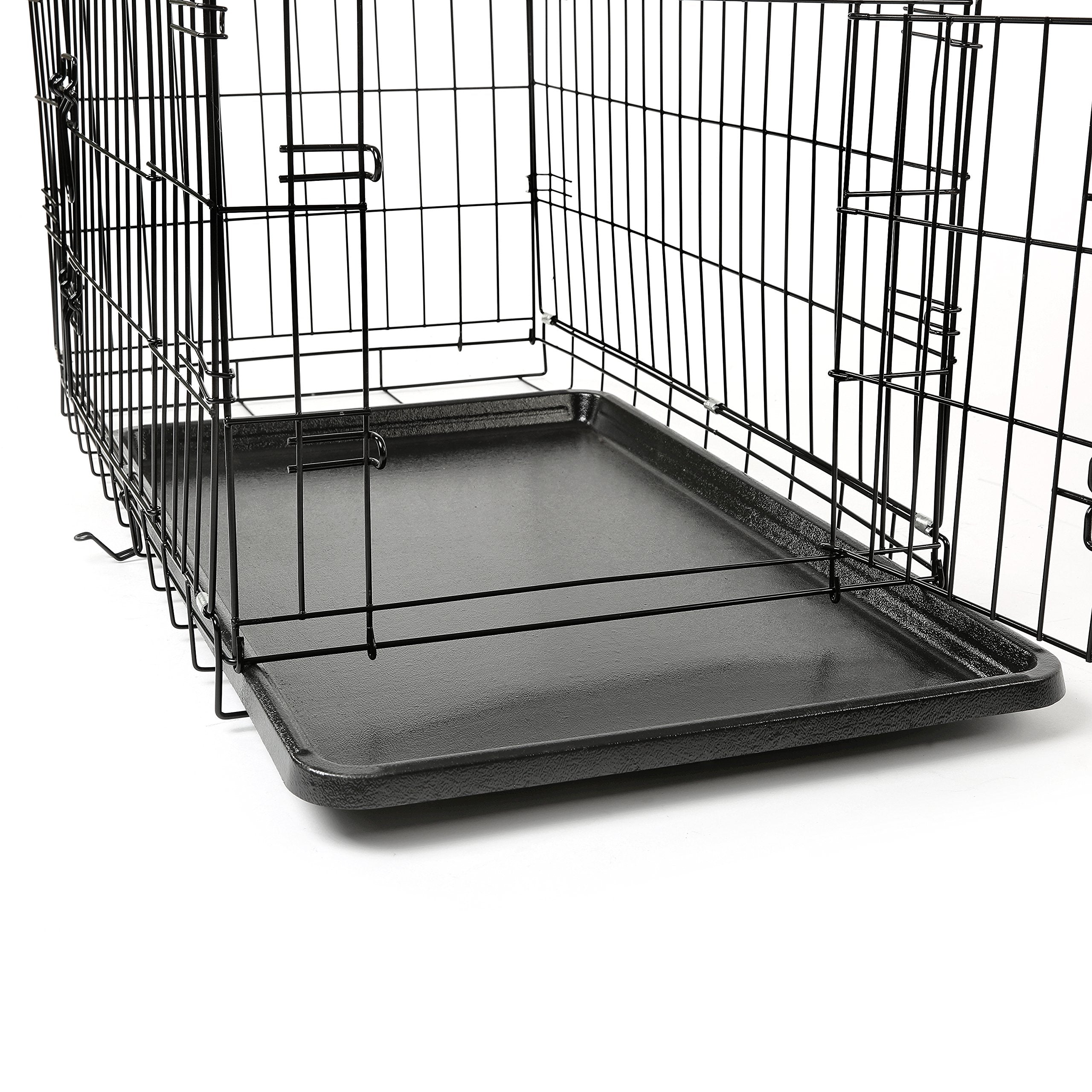 Tresko Dog Cage 77 X 48 X 54 Cm Foldable With 2 Doors Transport Cage Car Dog Box With Base Tray Transport Box Wire Cage