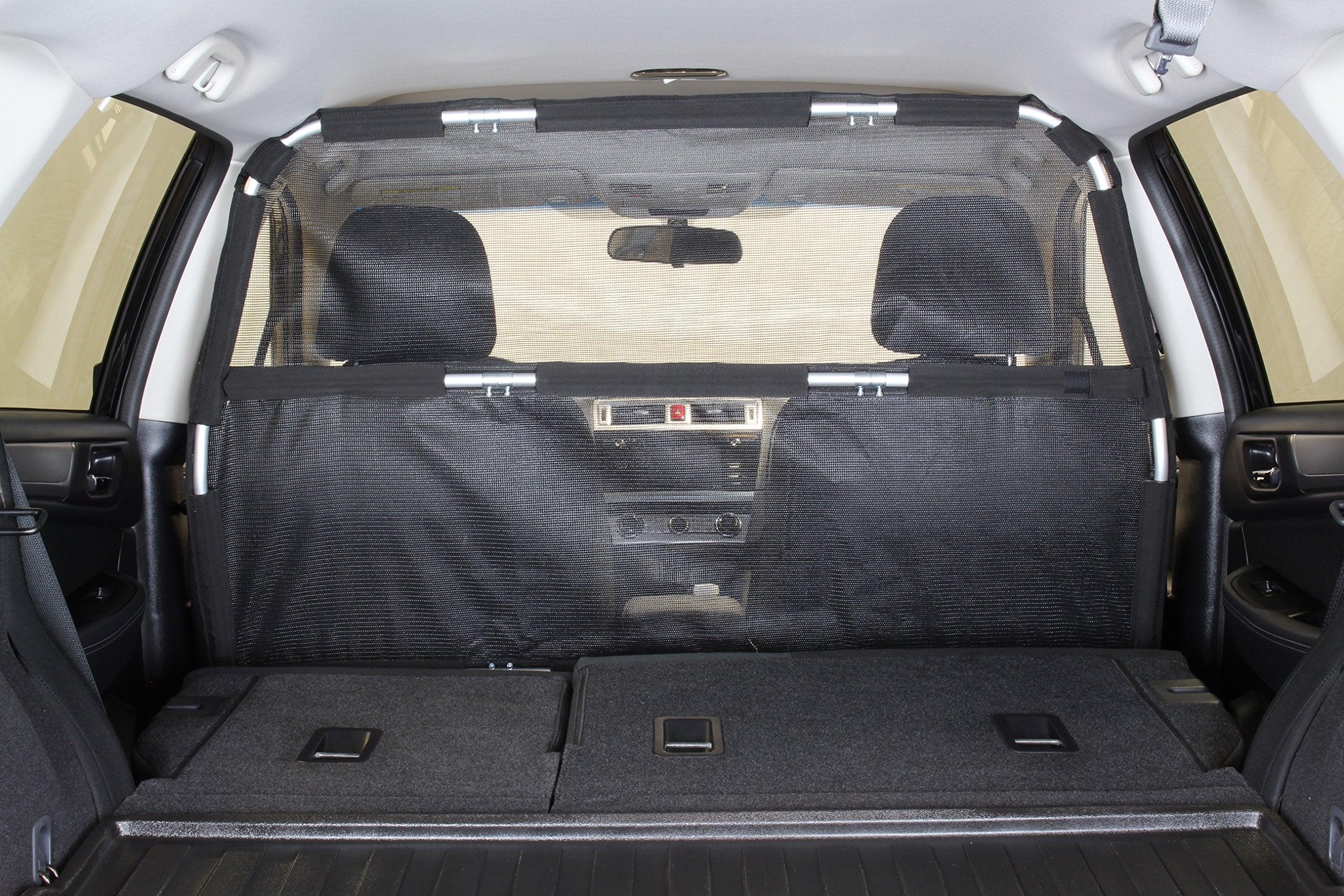 Deluxe 50' Wide Dog Barrier For Cars, Suvs, Trucks, And Cuvs – Pet Restraint Backseat Divider | Mesh Net Screen Shield Behind Front Or Rear Seats Cargo Area – Ideal For Travel Safety
