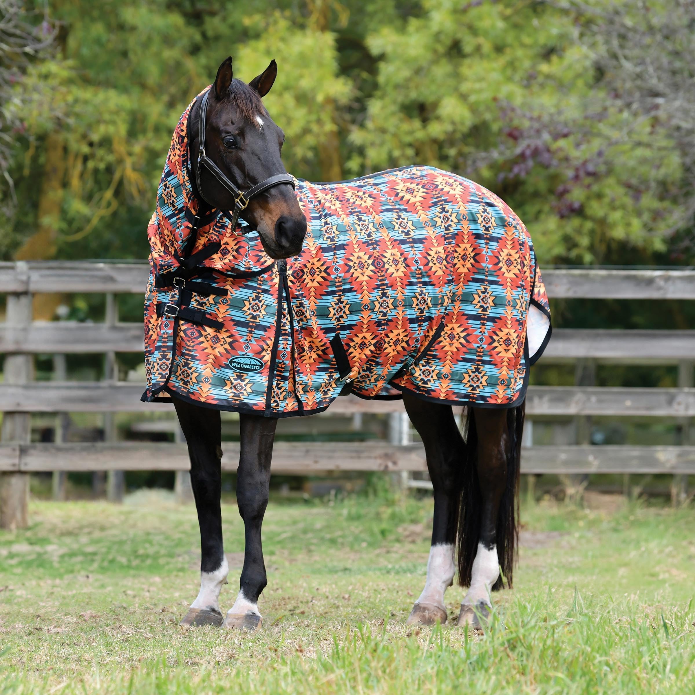 Weatherbeeta Comfitec Essential Mesh Ii Combo Neck, Western Sunset Print, 66''