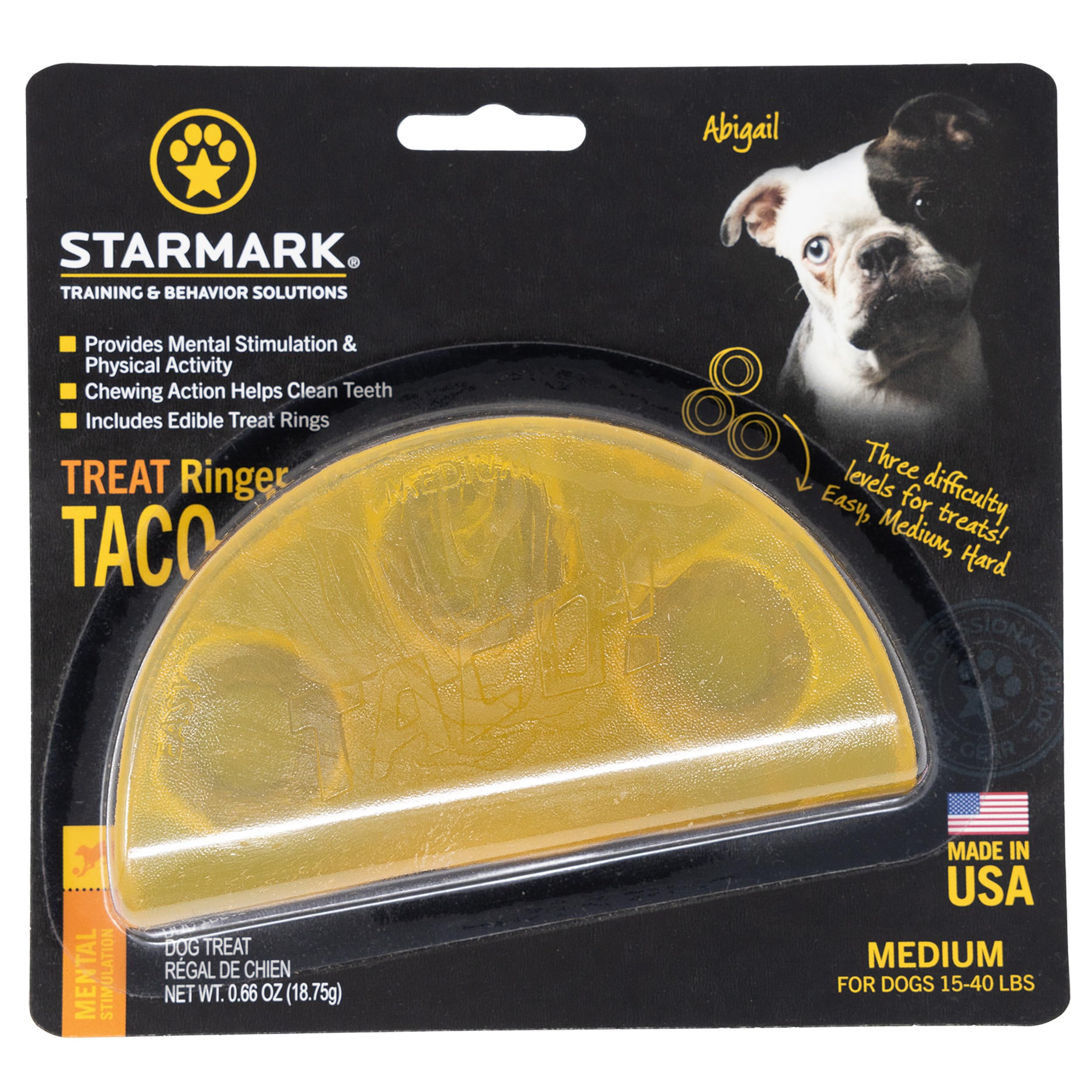 Starmark Treat Ringer Taco Toy for Medium Dogs