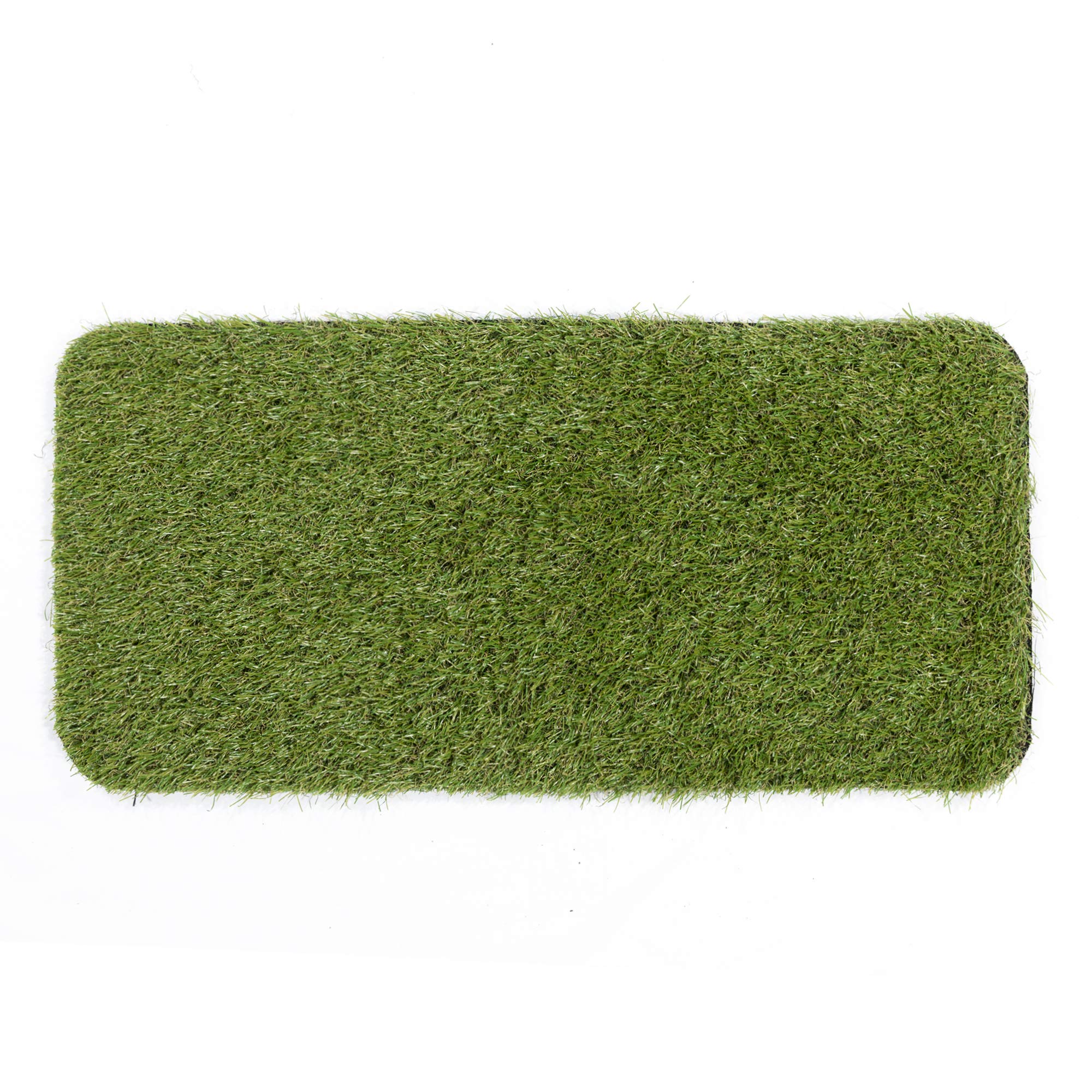 Ottomanson Pet Training Collection Easy Clean Indoor/Outdoor Reusable Training Grass Pad, 15'' X 30'', Green