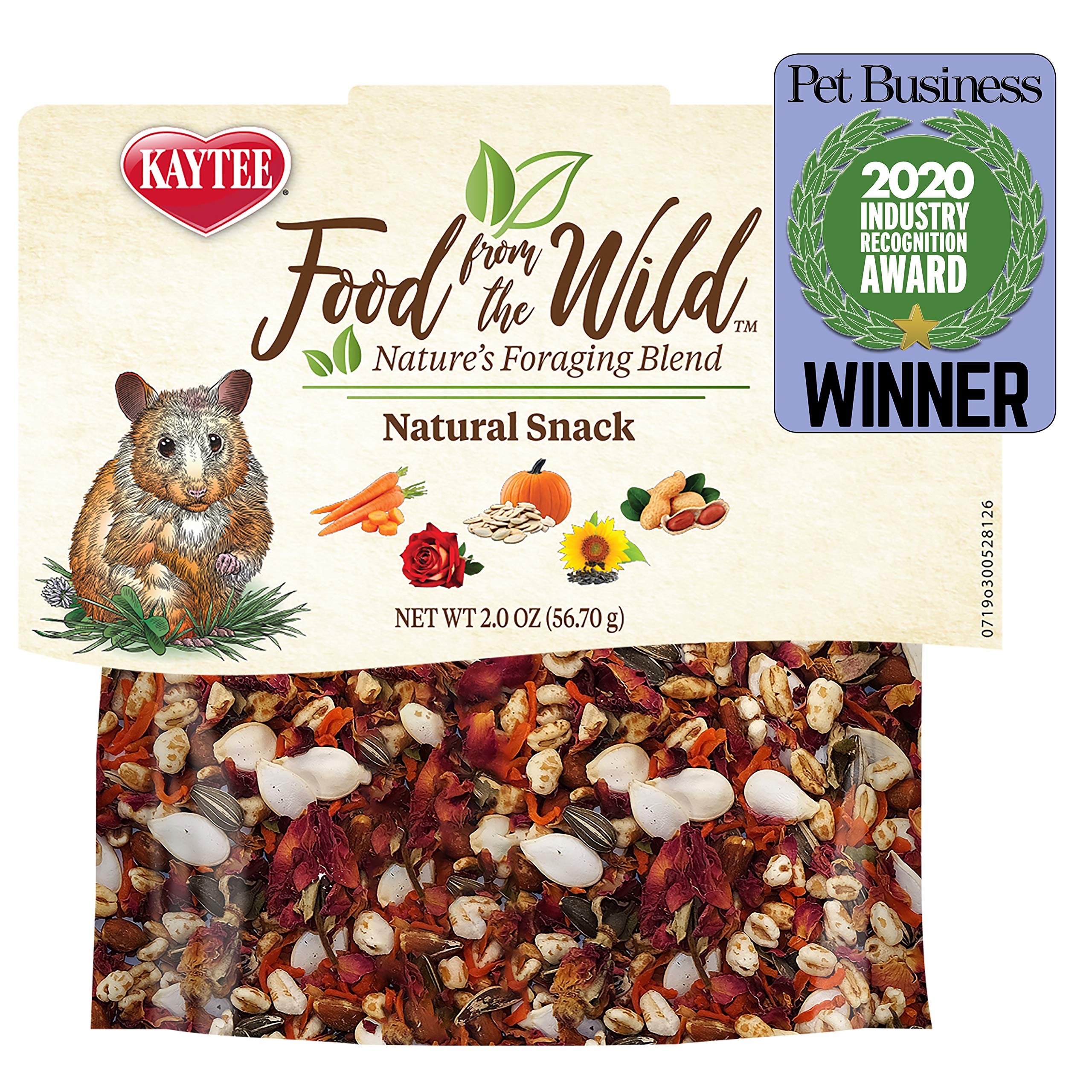 Kaytee Food from The Wild Natural Snack for Pet Hamsters, Gerbils, Rats and Mice, 2 Ounces