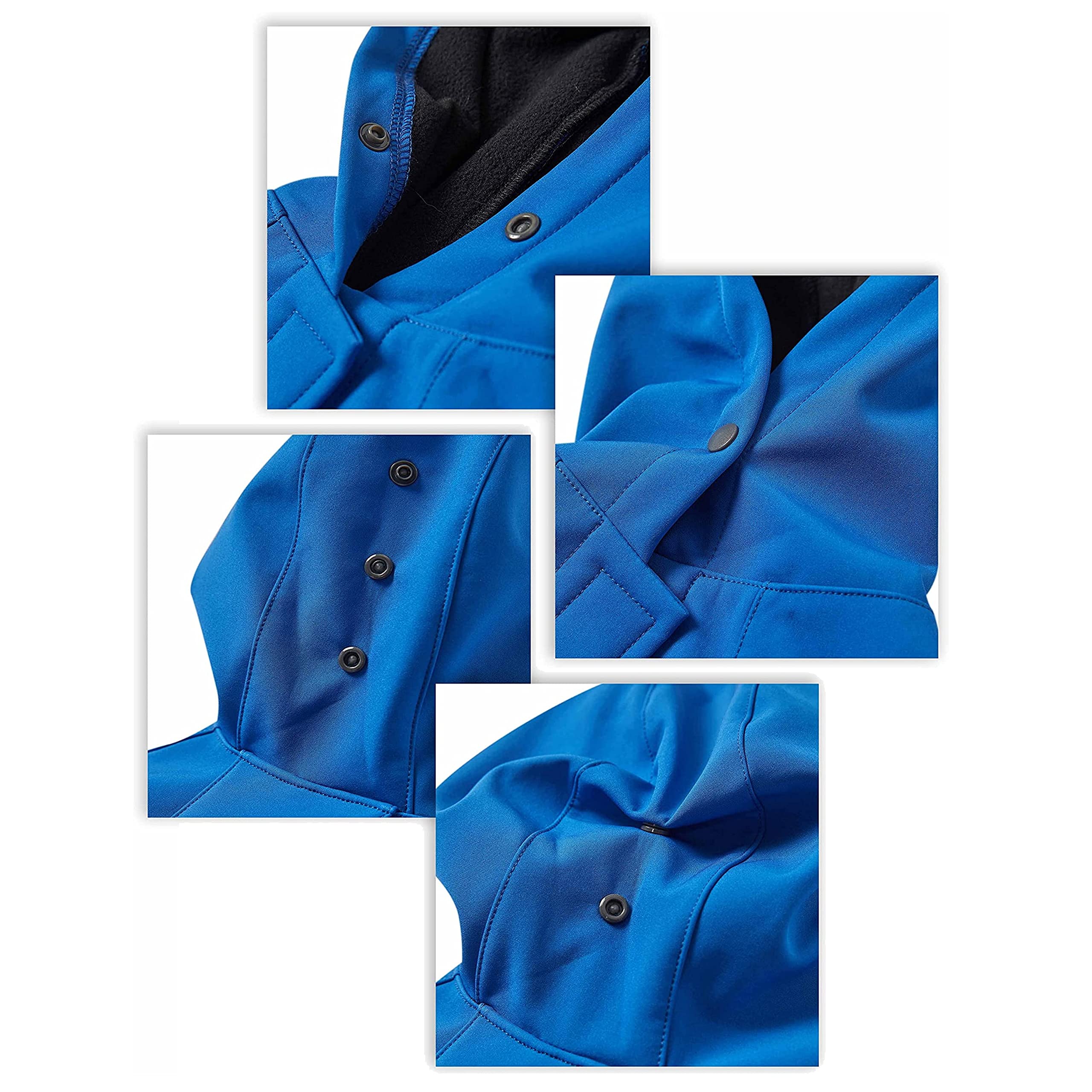 Blueberry Pet 12' Waterproof Dog Softshell Jacket, Hooded Raincoat And Windbreaker With Leash & Harness Hole, Dazzling Blue, Outdoor Rain Gear For Dogs