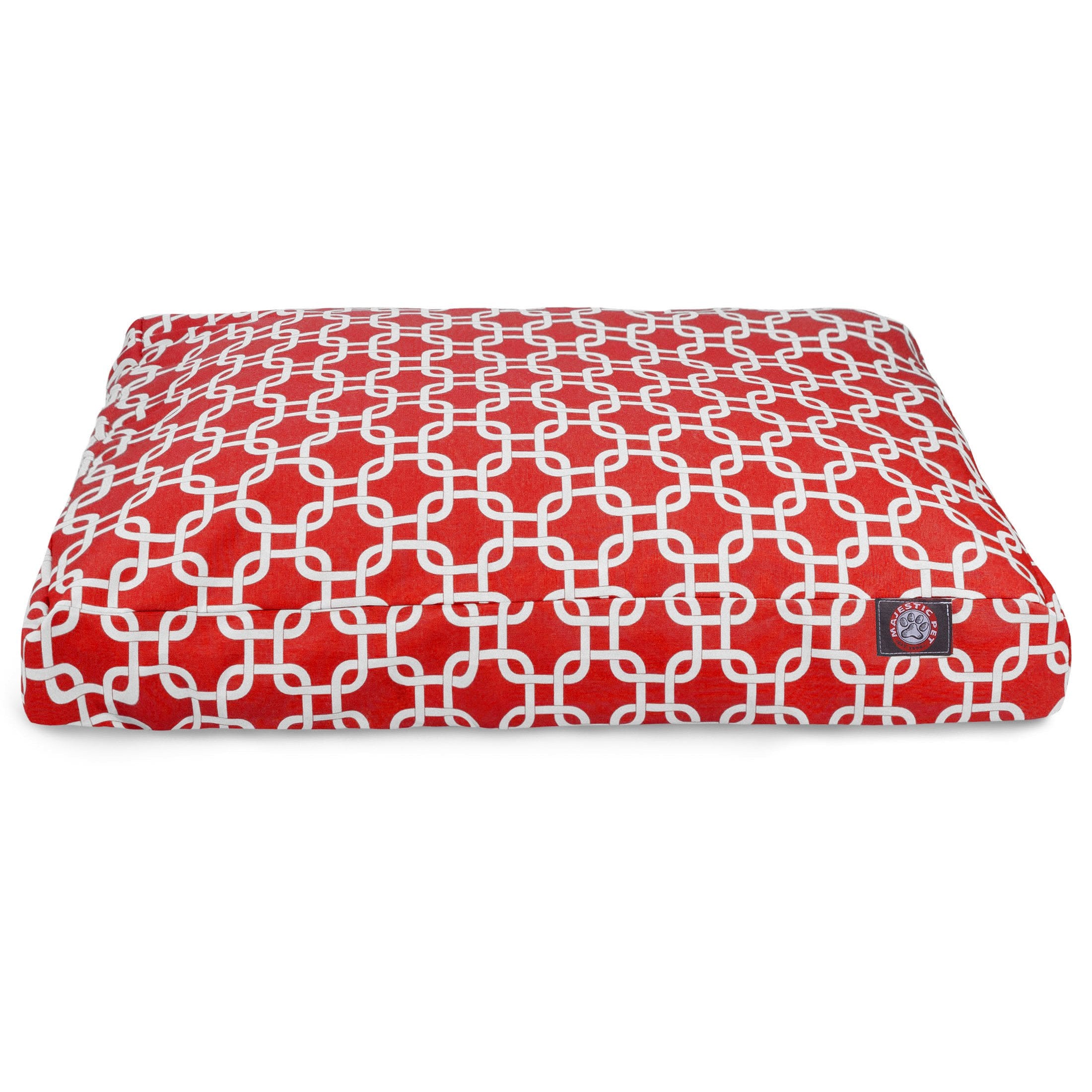 Red Links Small Rectangle Indoor Outdoor Pet Dog Bed With Removable Washable Cover By Majestic Pet Products