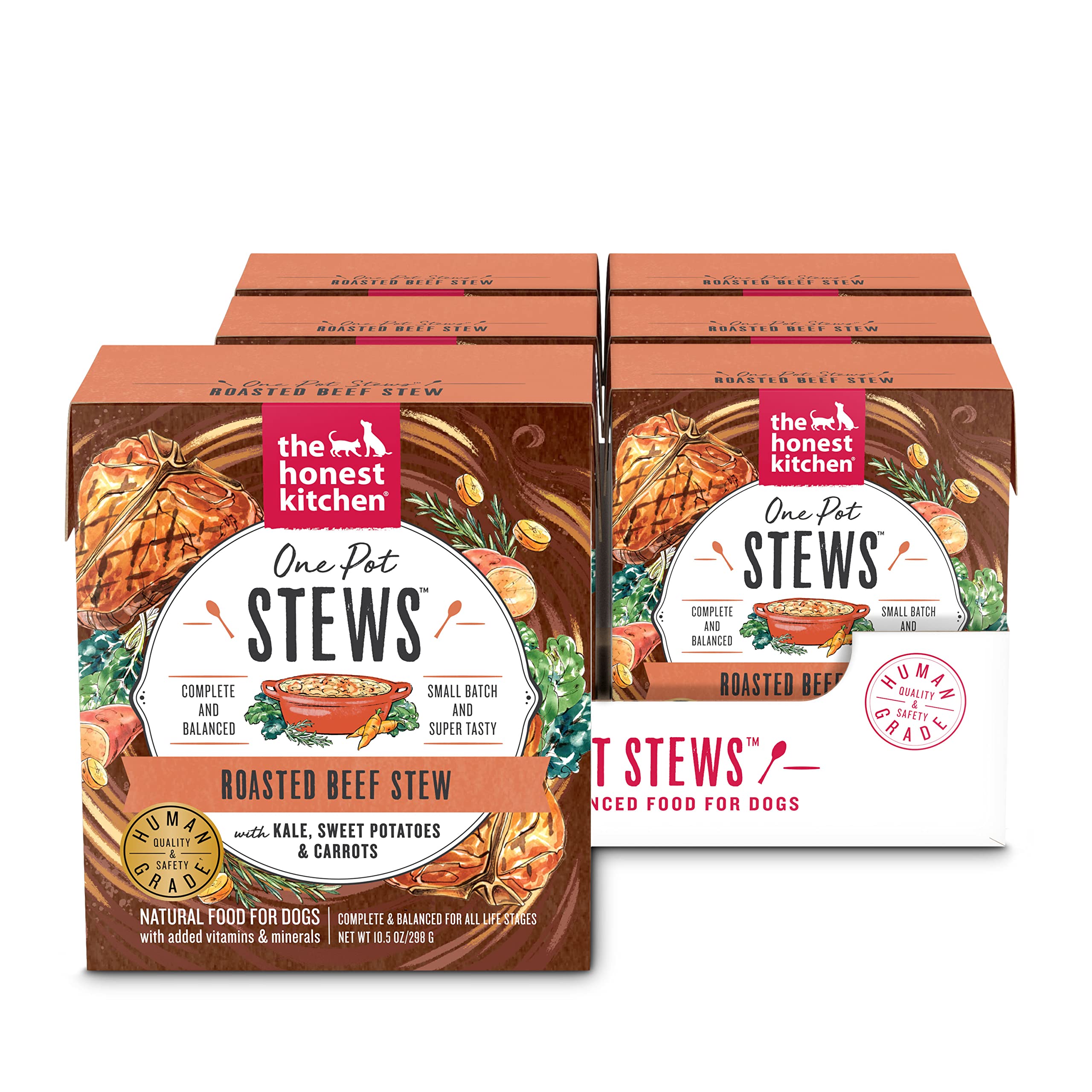 The Honest Kitchen One Pot Stews: Roasted Beef Stew with Kale, Sweet Potatoes & Carrots Wet Dog Food, 10.5 oz x6