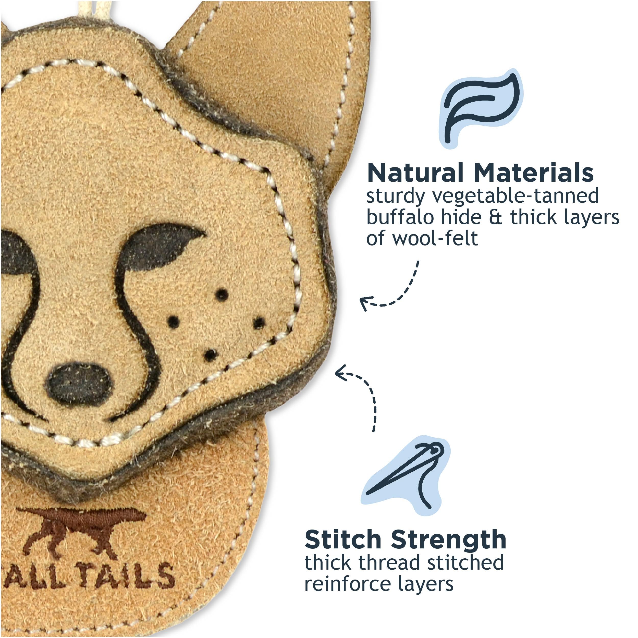 Tall Tails Dog Natural Leather Scrappy Fetch Toy for Dogs, Fox