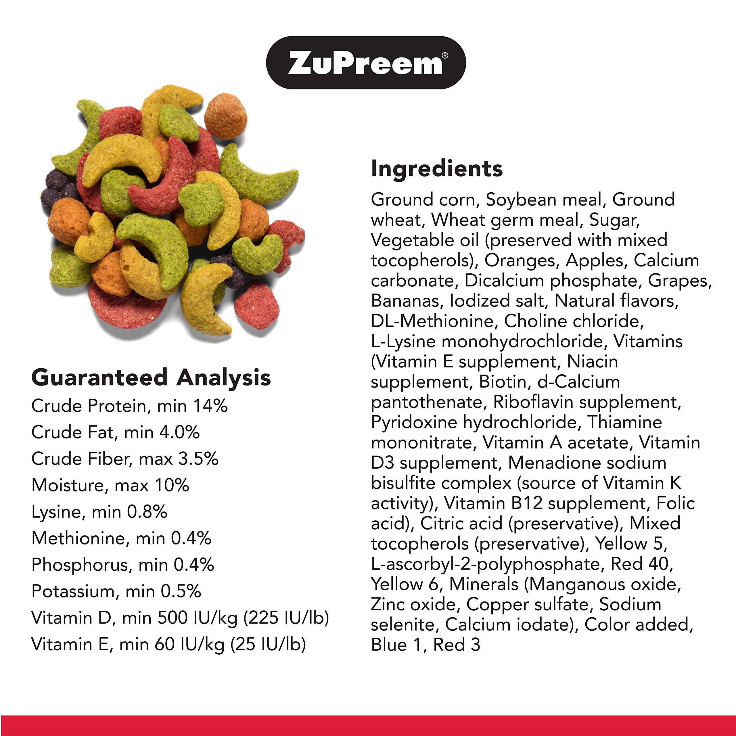 Zupreem 230342 Fruitblend Large Parrot Food, 35-Pound