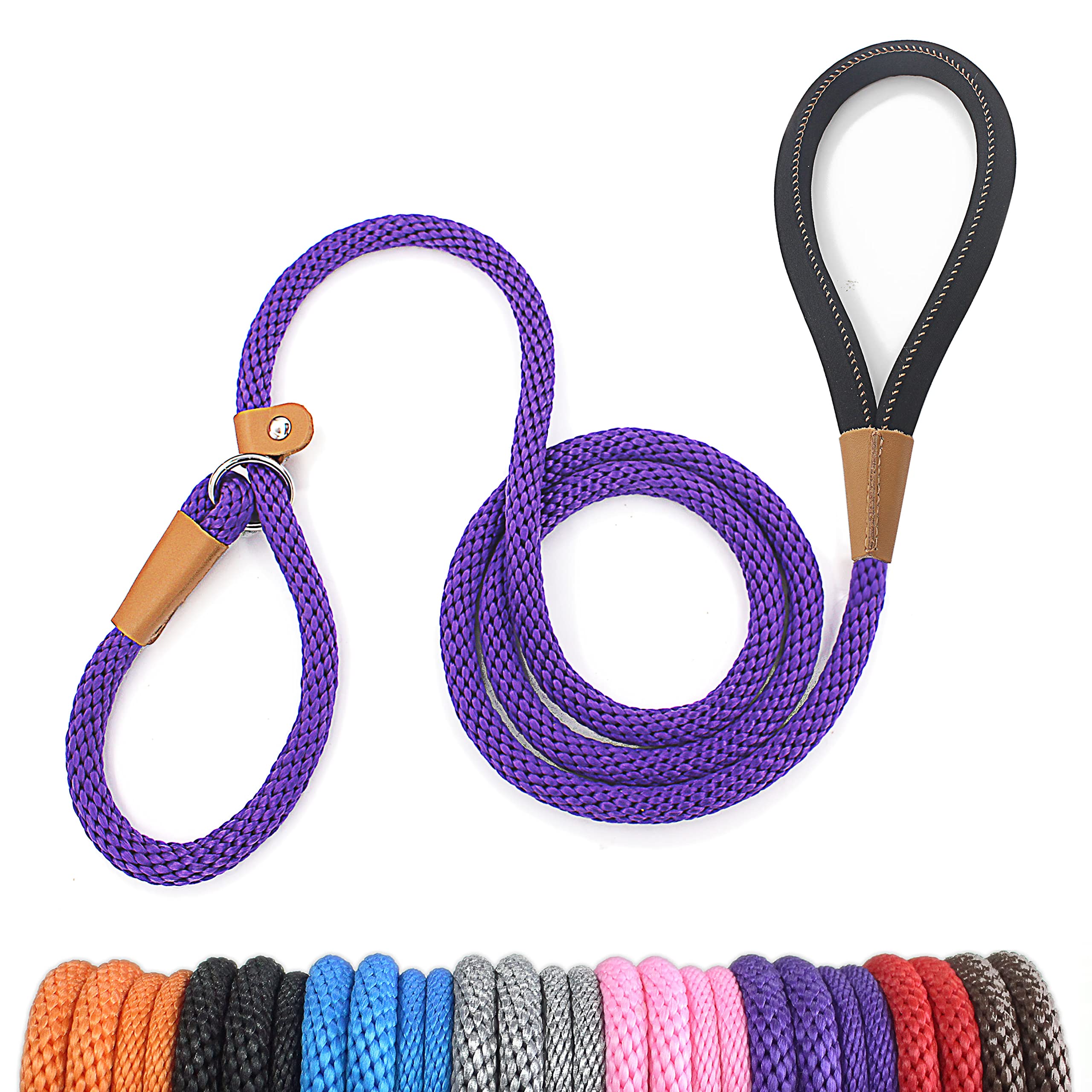 Lynxking 5 Ft Dog Leash Slip Lead 2 Pack Strong Heavy Duty Braided Dog Training Leash No Pull Training Lead Leashes For Medium Large And Small Dogs