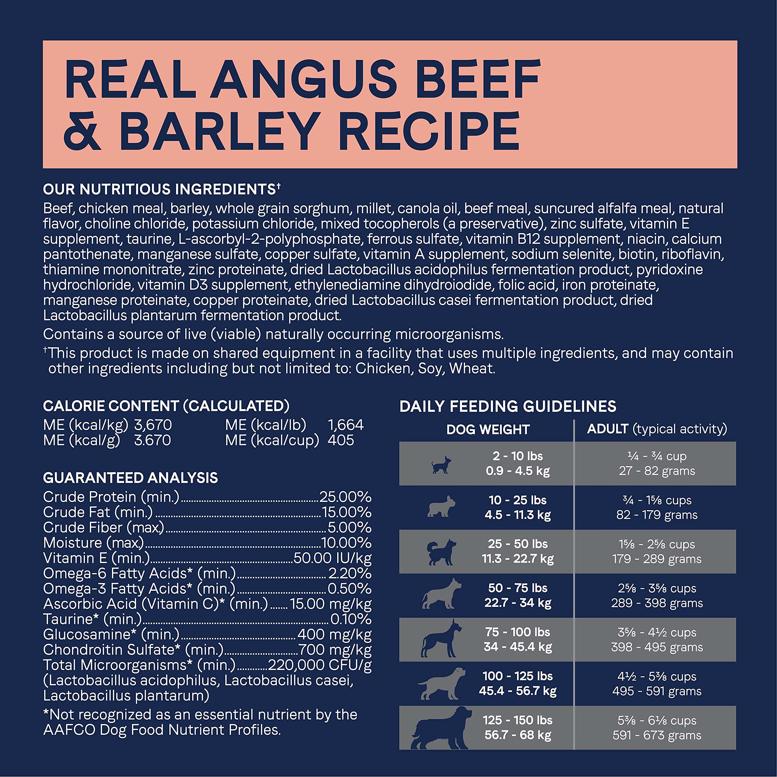 CANIDAE Pure Limited Ingredient Premium Adult Dry Dog Food, Real Beef & Barley Recipe, 4 lbs, with Wholesome Grains