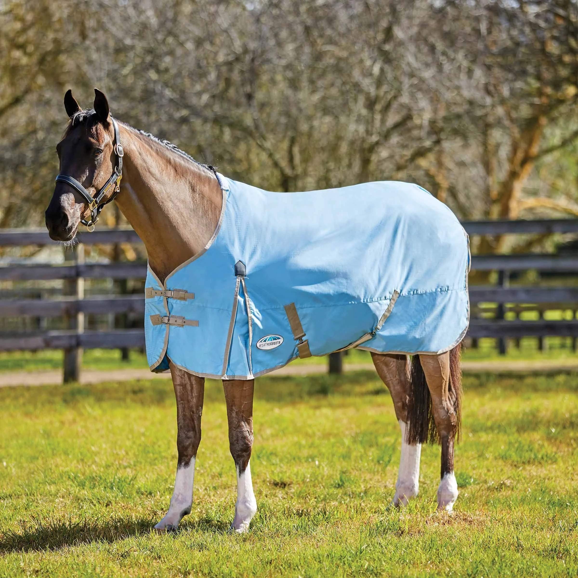 Weatherbeeta Comfitec Classic Standard Neck Lite Horse Blanket, Red/Silver/Navy, 75'