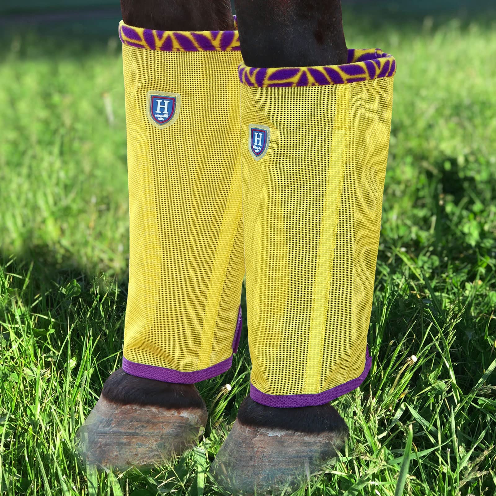 Caremaster Fine Mesh Fly Boots Loose Fitting & Non-Slip Horse Fly Leggings Fleece Air Flow (Set Of 4) Summer Lime Medium