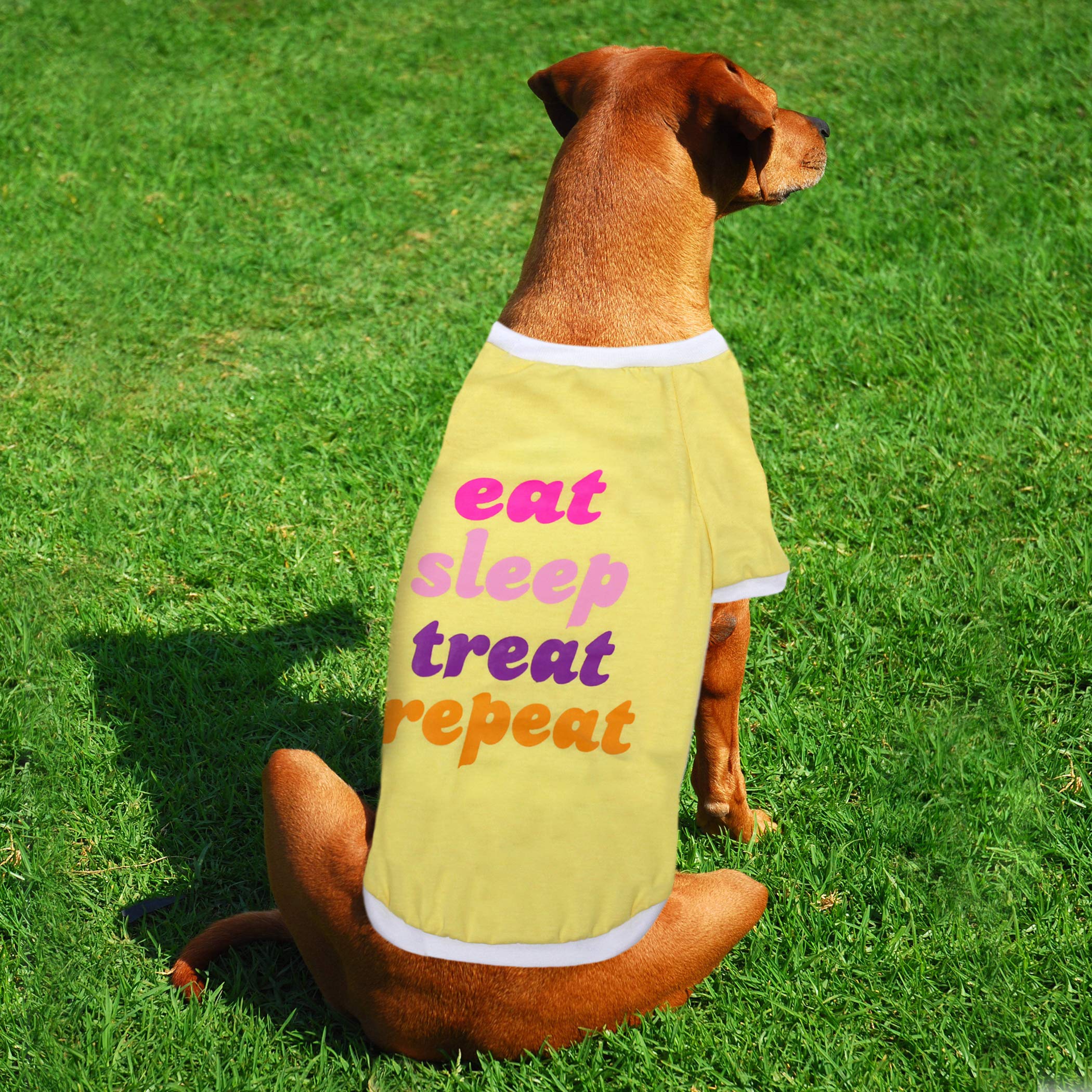 Laur Diy Pet Tee Shirt - Eat Sleep Treat Repeat - Laurdiy Dog Shirt, X-Large