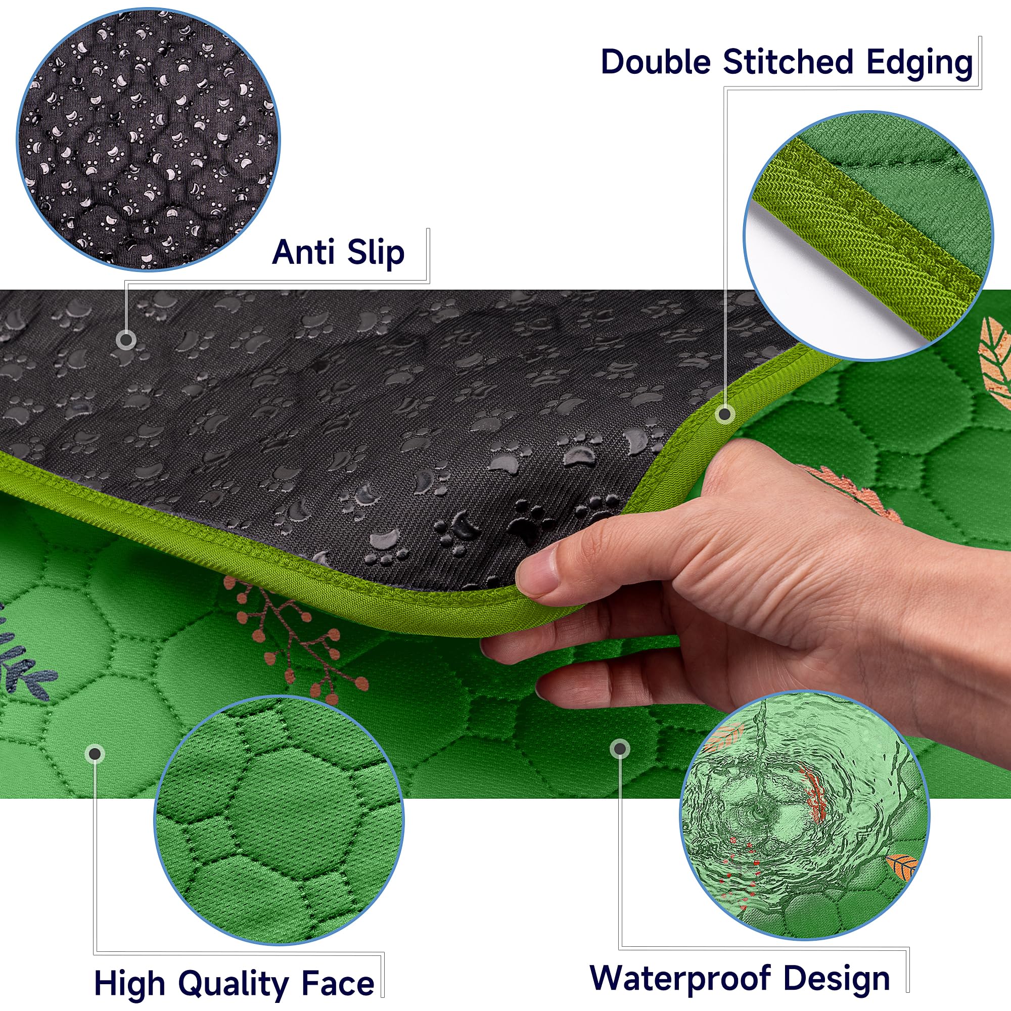 Sunheir 2-Pack Extra Large Reusable Dog Mat For Floor, Dog Playpen, Non-Slip Waterproof Super Absorbent Washable Pee Pads For Do