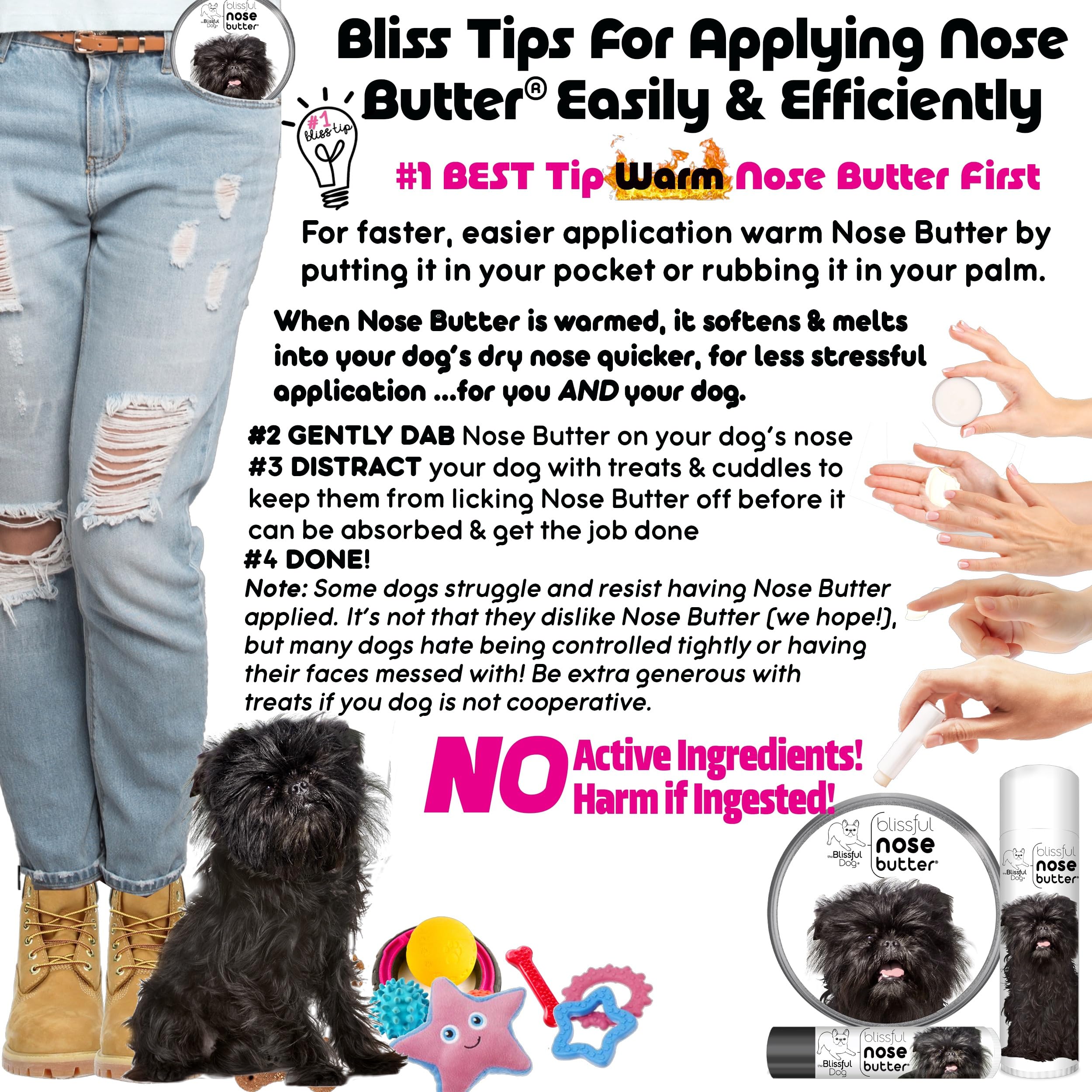 The Blissful Dog Affenpinscher Unscented Nose Butter - Dog Nose Butter, 0.50 Ounce