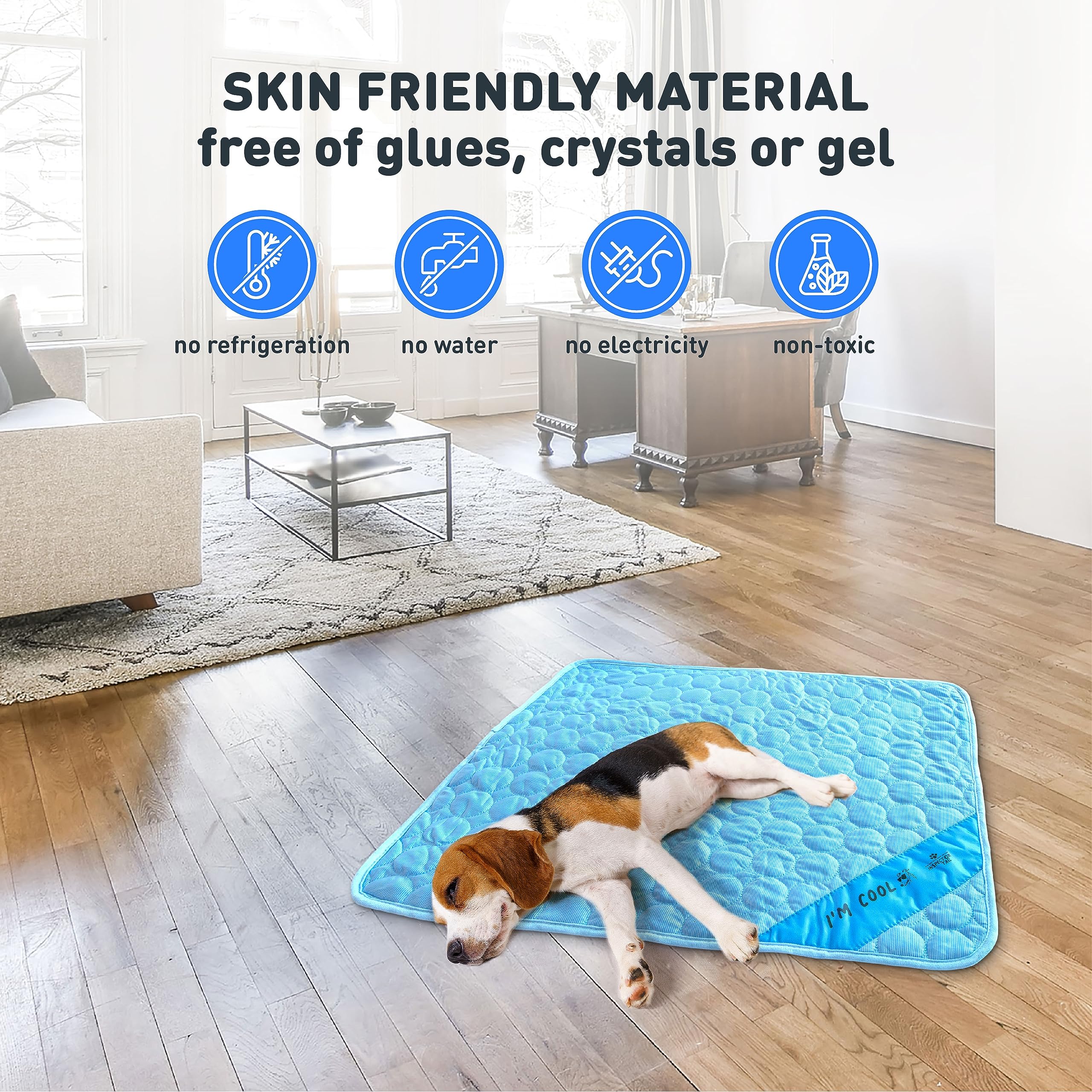 Inspector Tail Self Cooling & Traveling Mat + Free String Bag Pack/Washable & Portable Pet Soft Pad For Indoor Or Outdoor/Perfec