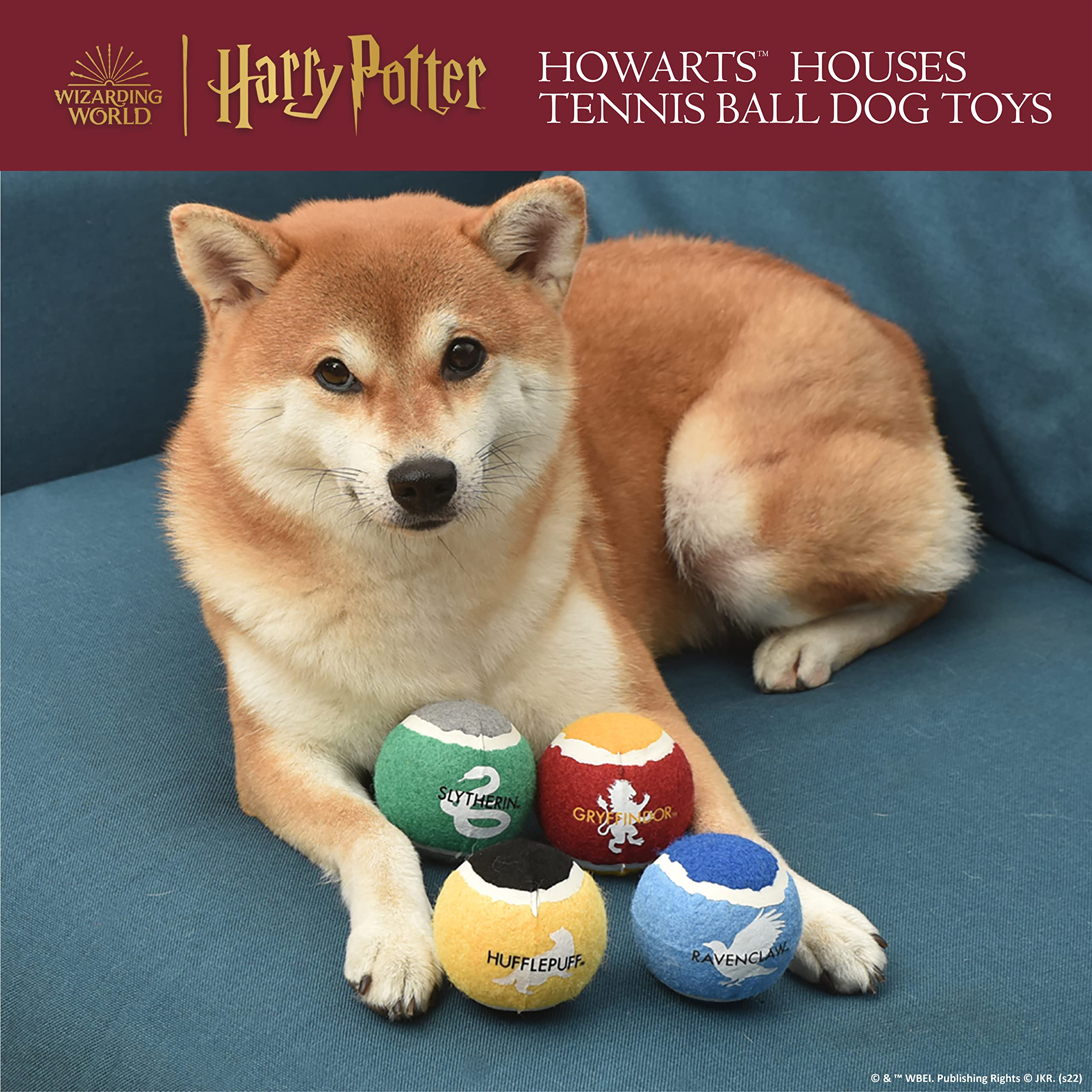 Harry Potter 4PK Pet Tennis Balls - 2.5" Rubber, Multicolor, Model FF18913