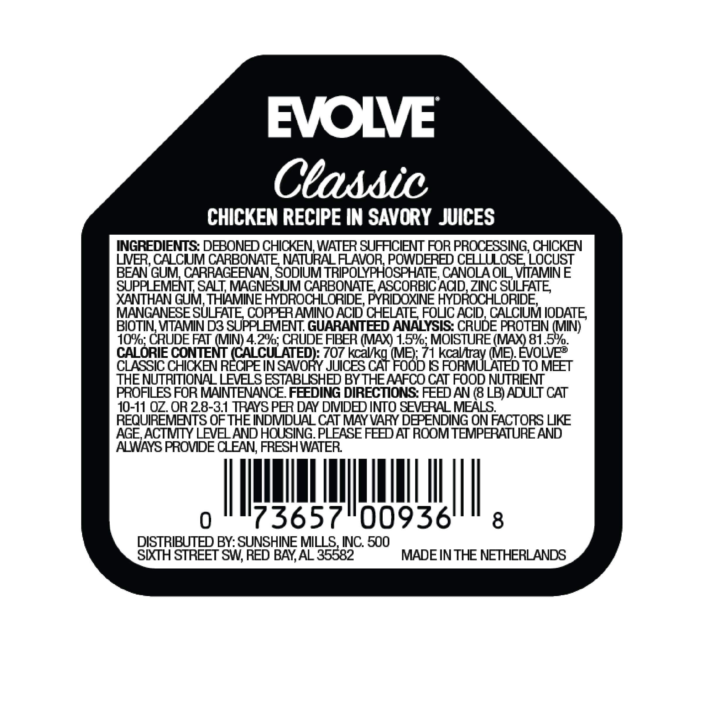 Evolve Classic Crafted Meals Chicken Recipe Cat Food (Pack of 15)