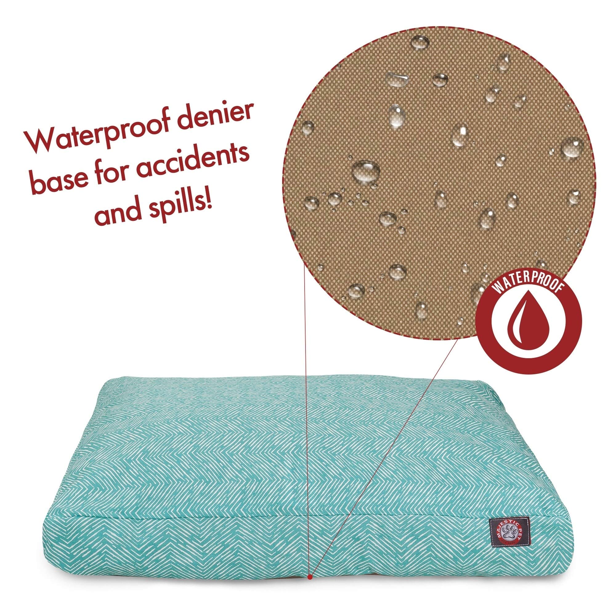 Teal Native Rectangle Indoor Outdoor Pet Dog Bed With Removable Washable Cover By Majestic Pet Products, Small