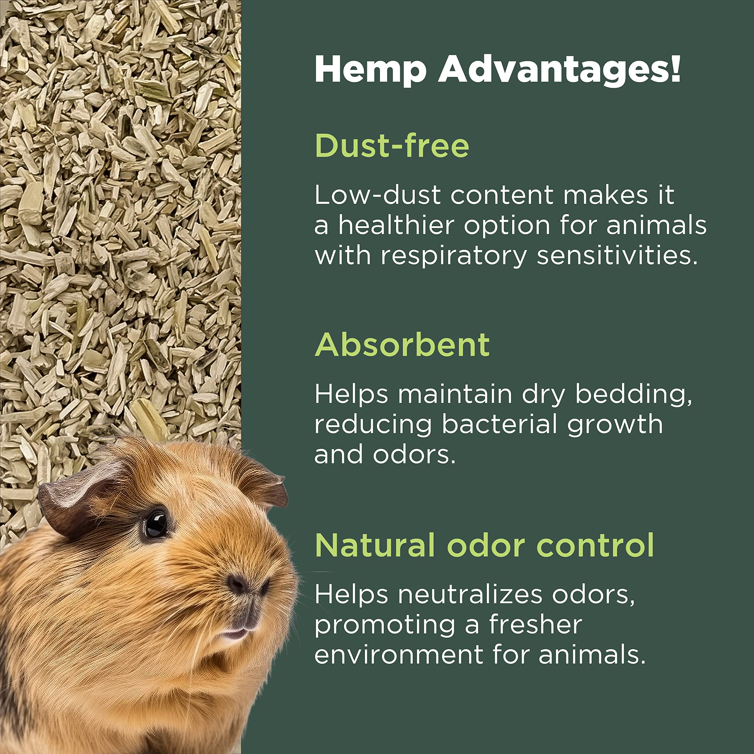 Hemp Animal Bedding 5 Lbs = 25.5 Liters of Natural Ground Hurds - Super Absorbent- DUST Free- for Your Horse, Chicken, Rabbit, R