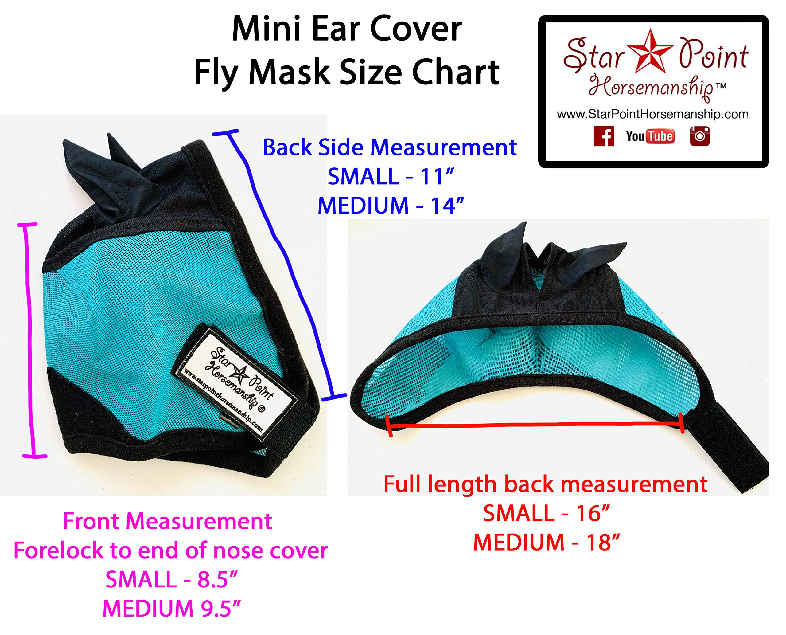 Miniature Horse Ear Cover Fly Mask (Medium 33-38, Raspberry/Black)