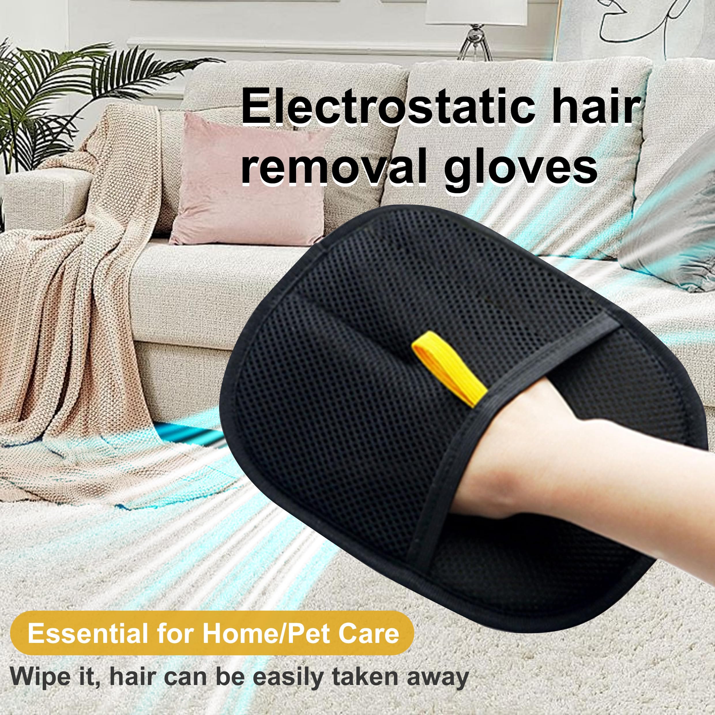 Rorodog 2-Pack Pet Hair Remover Brushing Gloves - Remove Fur from Clothing, Furniture, Car Seats, Bedding & Upholstery - Reusabl
