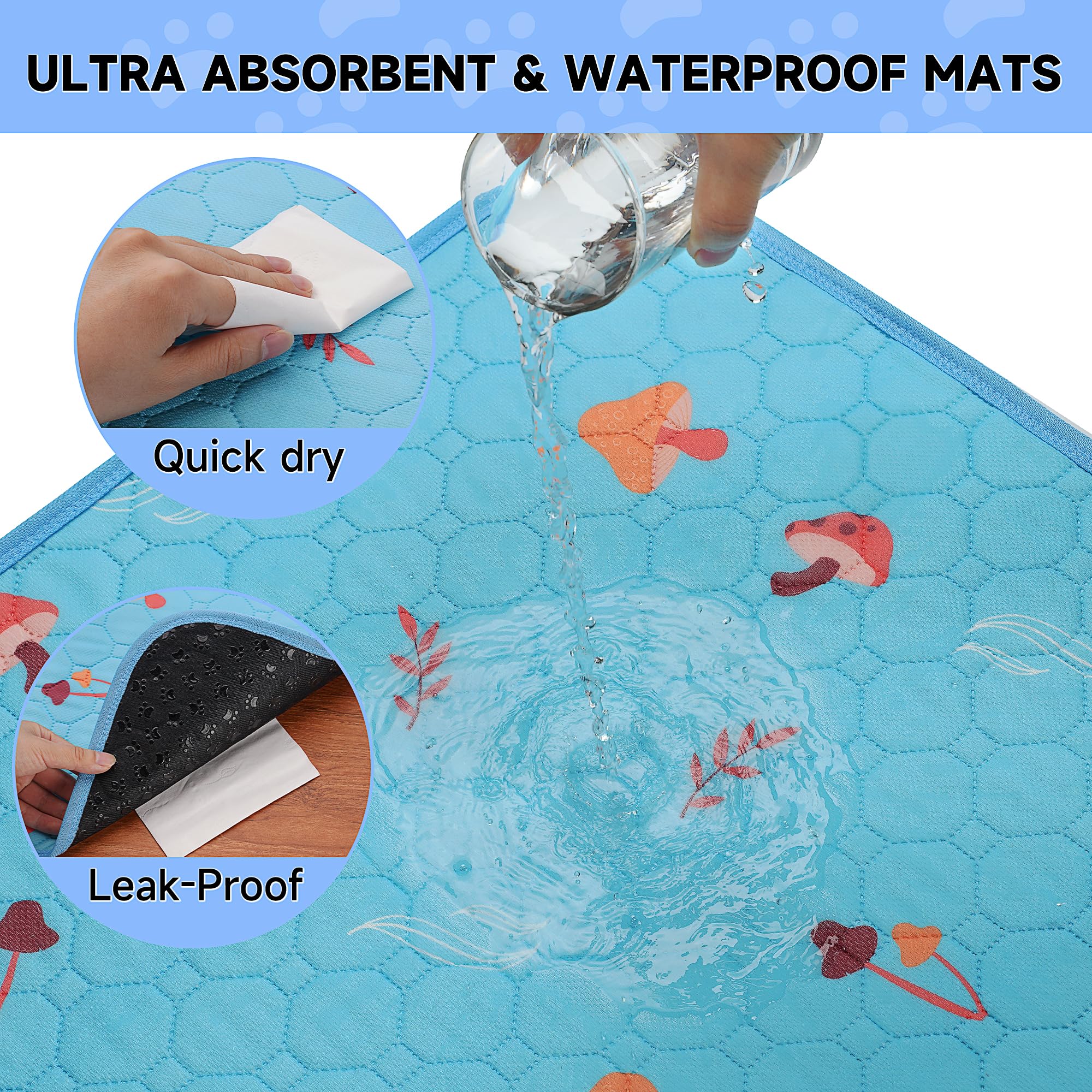 Sunheir Washable Pee Pads For Dogs, 4-Pack Reusable Puppy Pads, Waterproof Non-Slip Wee Wee Pad, Absorbent And Leakproof Trainin