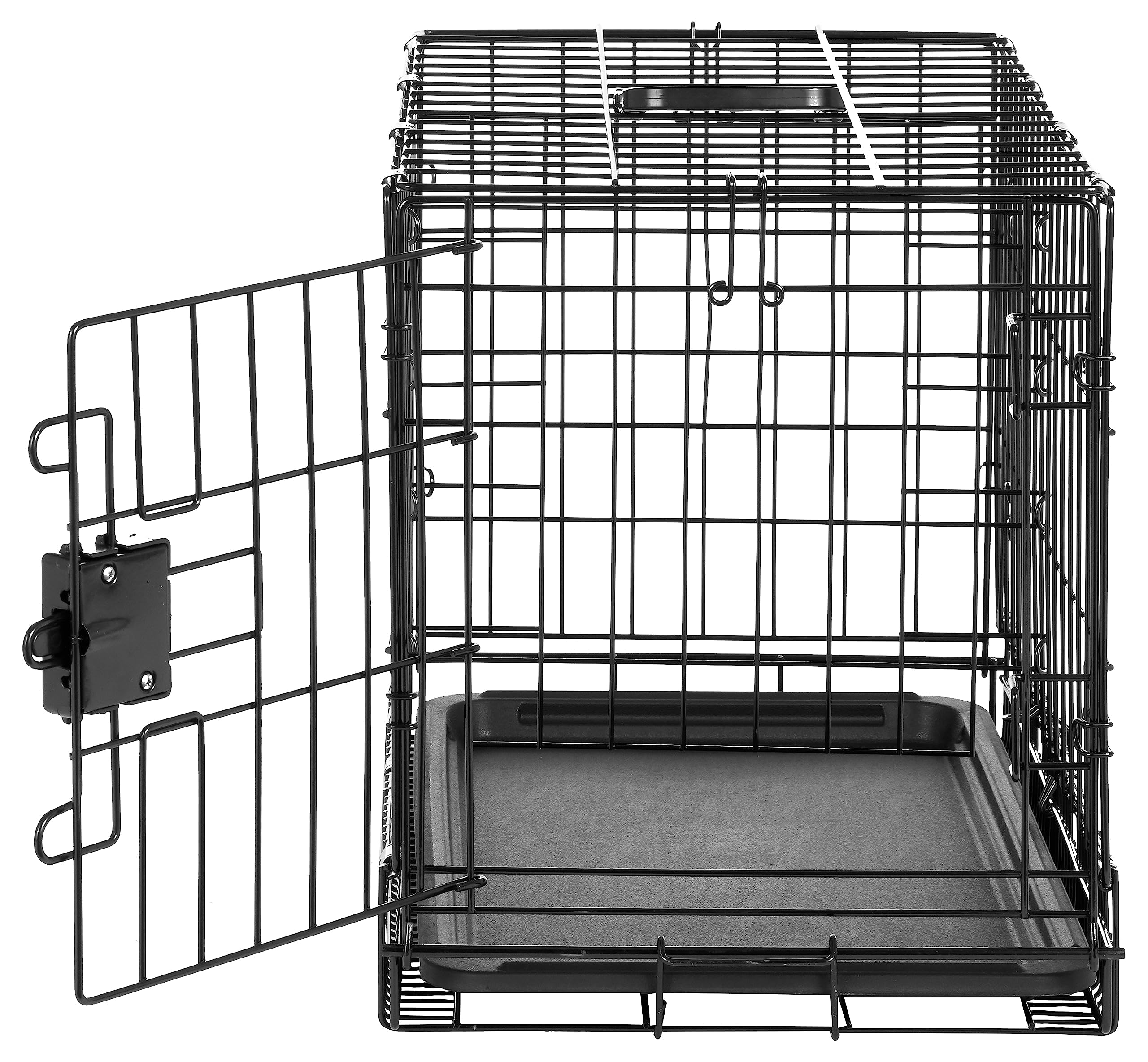 Amazon Basics Durable, Foldable Metal Wire Pet Crate With Tray, Portable And Sturdy For Travel, Single Door, Divider Panel, Perf