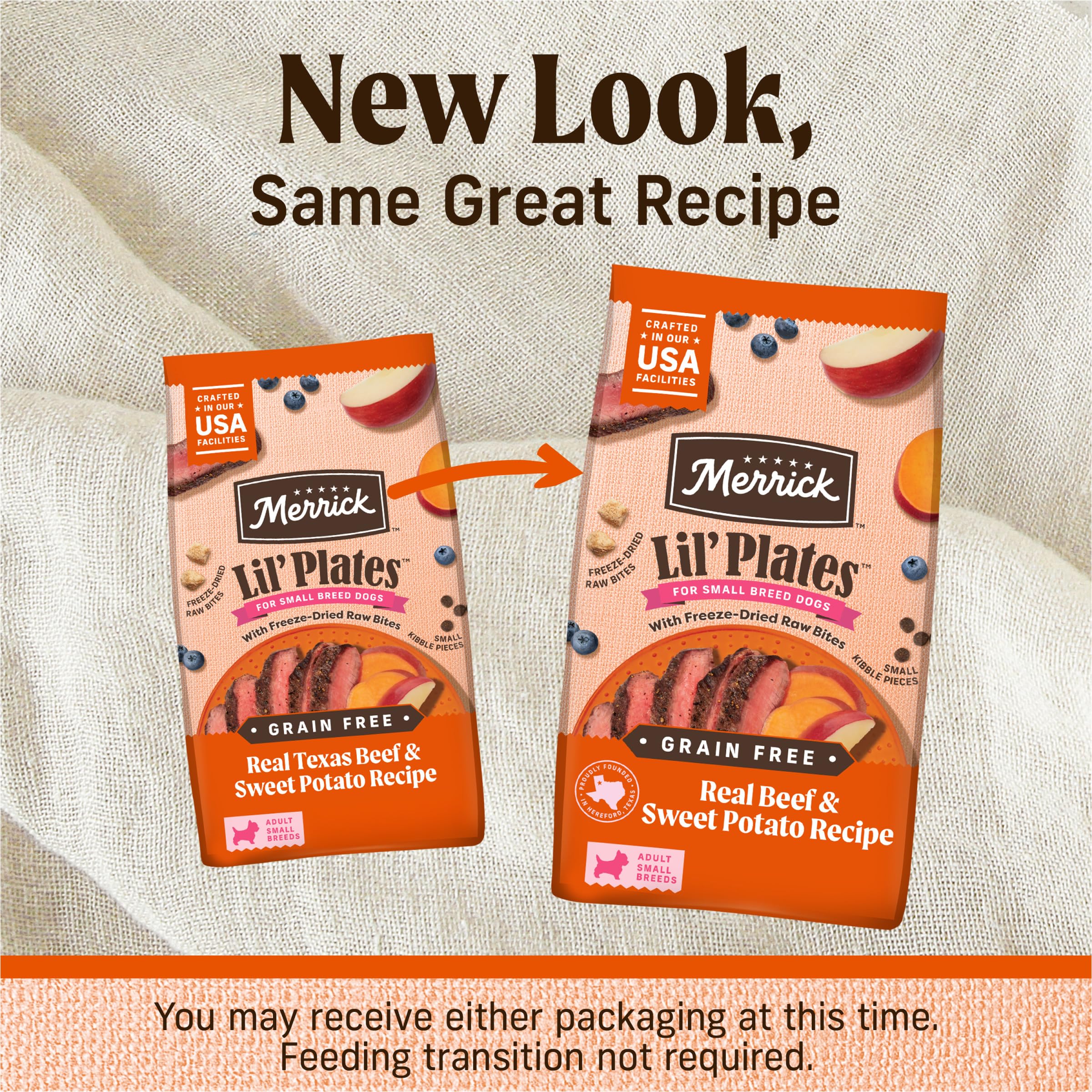 Merrick Lil Plates Grain Free Dry Dog Food For Small Dogs, Texas Beef And Sweet Potato Kibble With Raw Bites - 10.0 lb. Bag