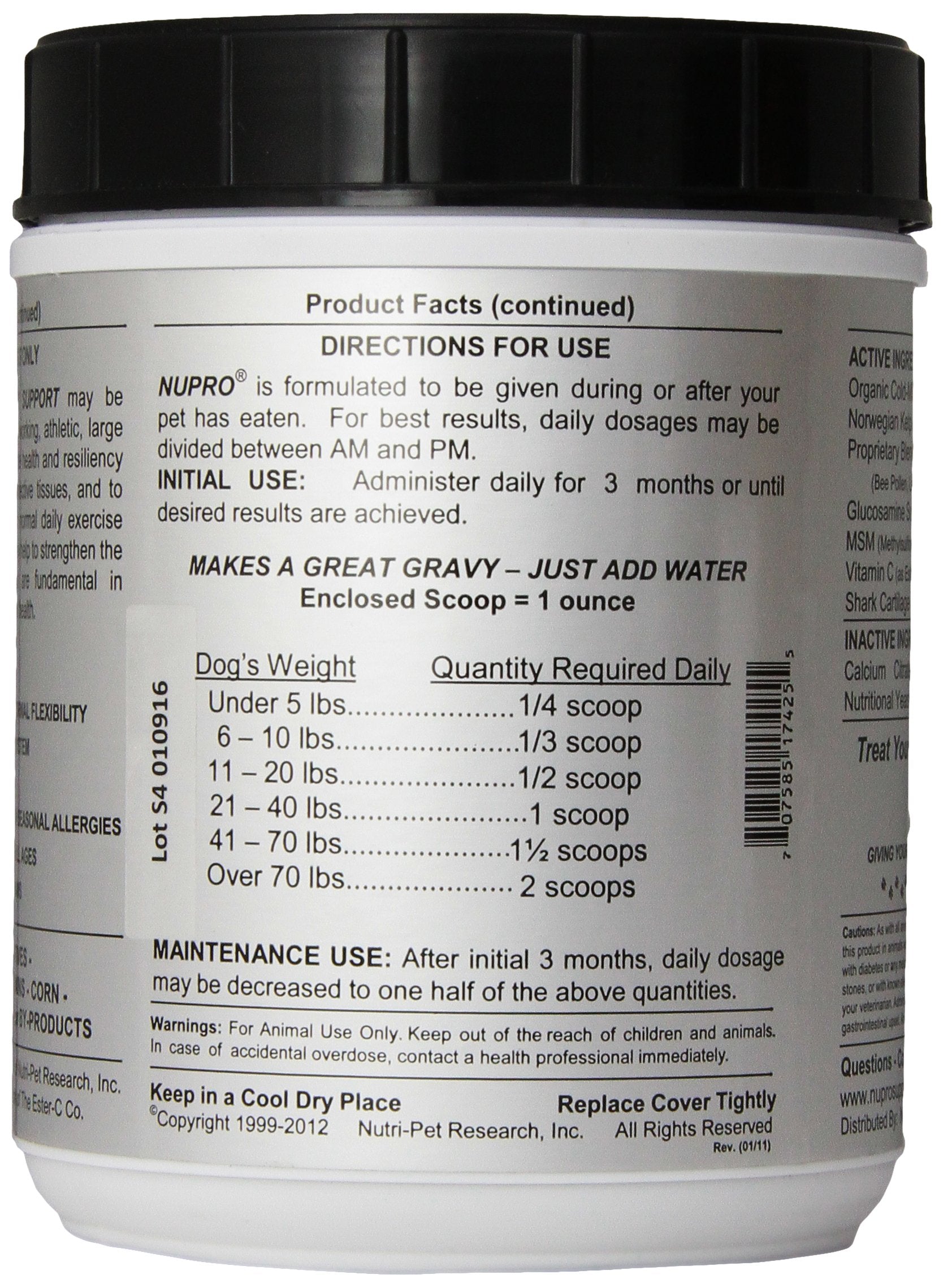 Nupro Joint Support Supplement - 30 oz (1.88 lb) - Silver - Model 330030