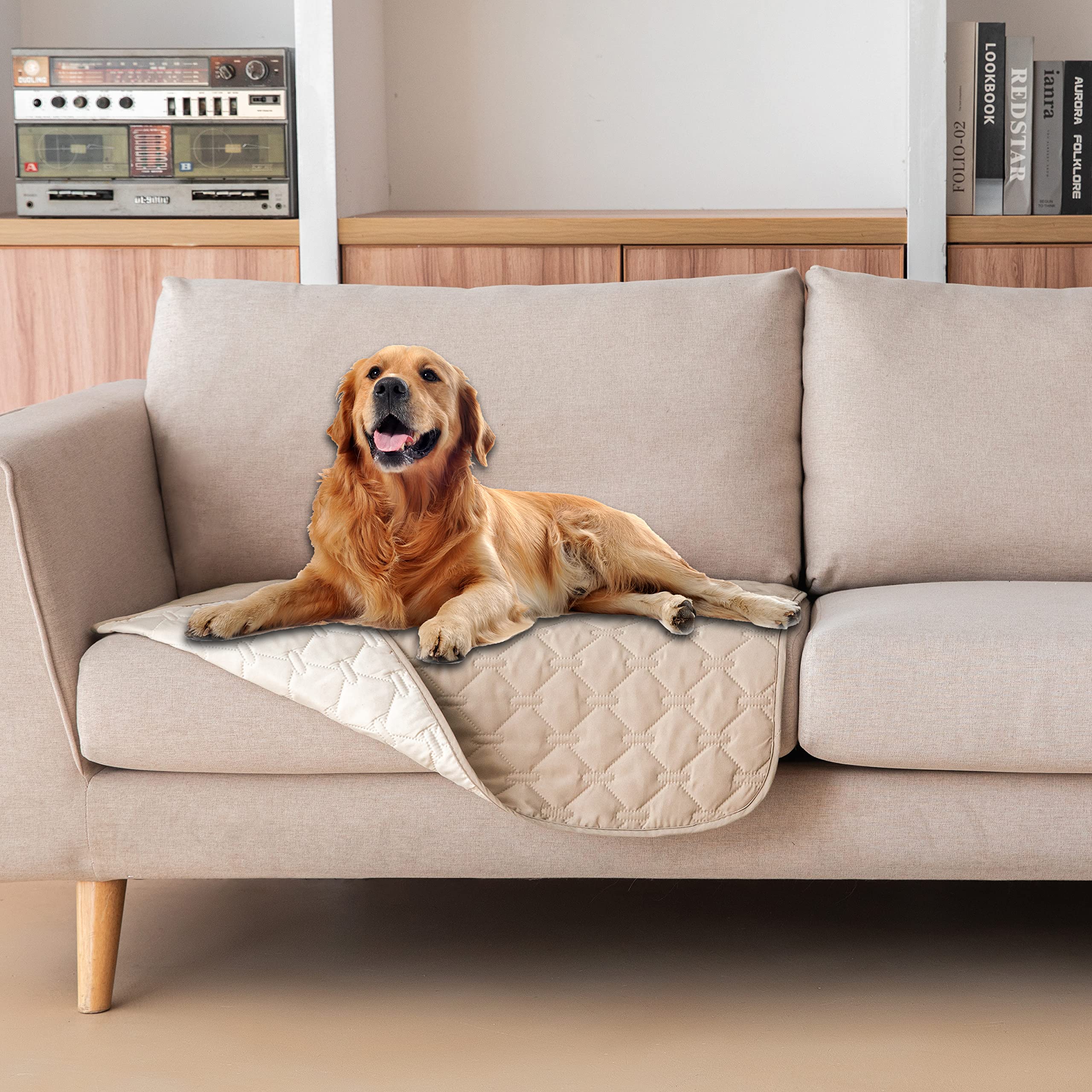 Gogobunny 100% Double-Sided Waterproof Dog Bed Cover Pet Blanket Sofa Couch Furniture Protector For Puppy Large Dog Cat, Reversi