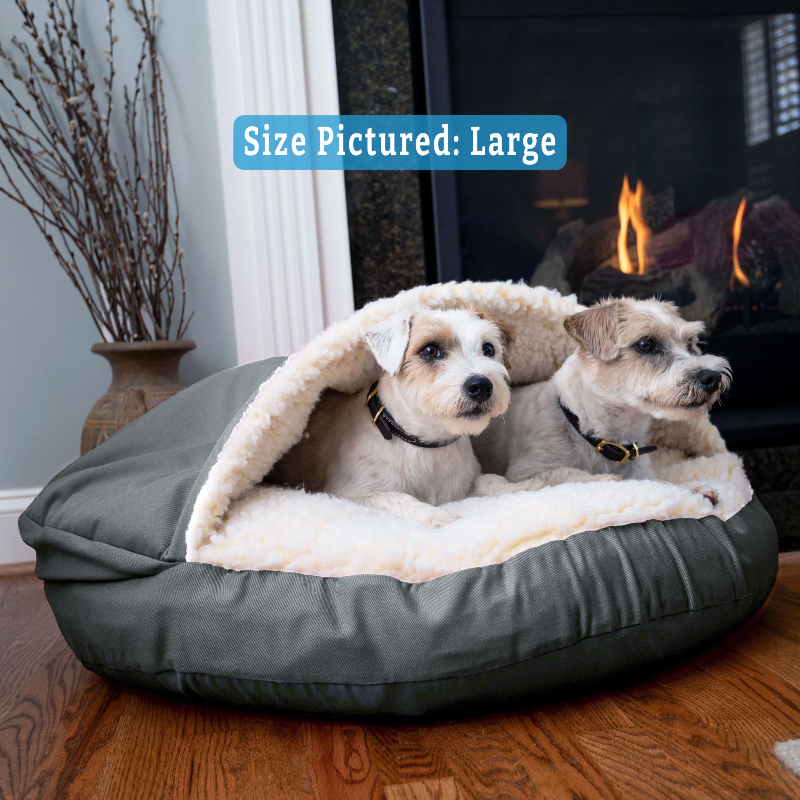Snoozer Luxury Microsuede Cozy Cave Pet Bed, Extra Large, Anthracite