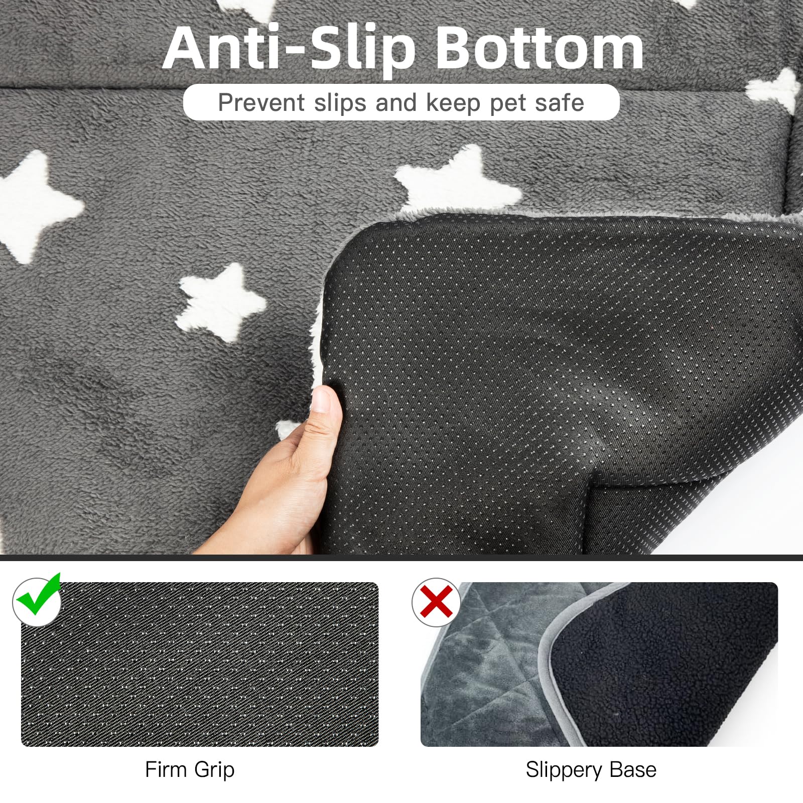 Mora Pets Dog Crate Pad Kennel Dog Bed Mat For Medium Dogs Washable Cute Star Pet Bed For Cage Ultra Soft Flat Puppy Cat Kitten