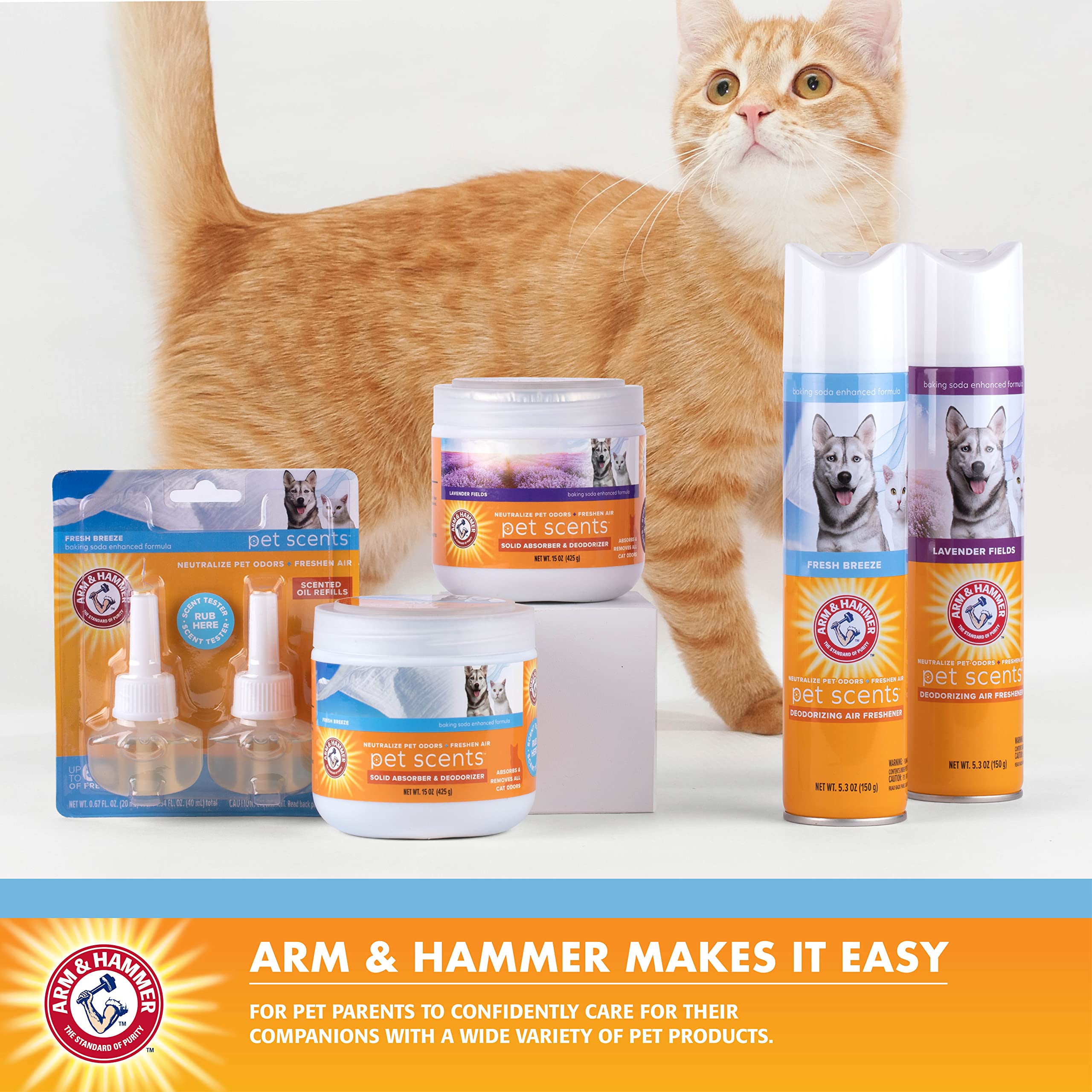 Arm & Hammer Cat Litter Deodorizing Pods, Fresh Breeze Scent, 2 Count, Model FF25895, Blue