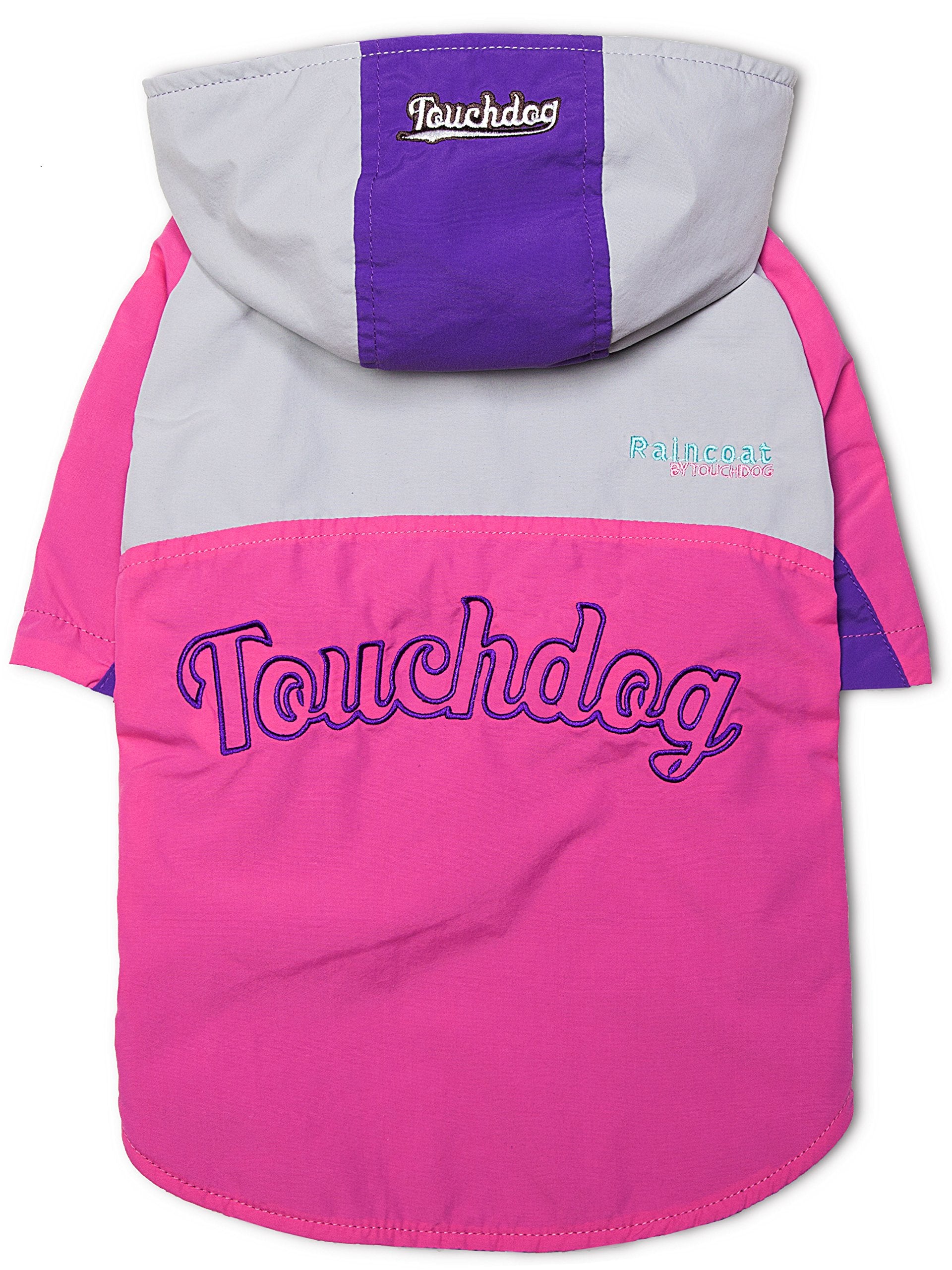 TOUCHDOG 'Mount Pinnacle' Waterproof and Windproof Fashion Designer Insulated Pet Dog Coat Ski Jacket Hooded Raincoat, Medium, Pink